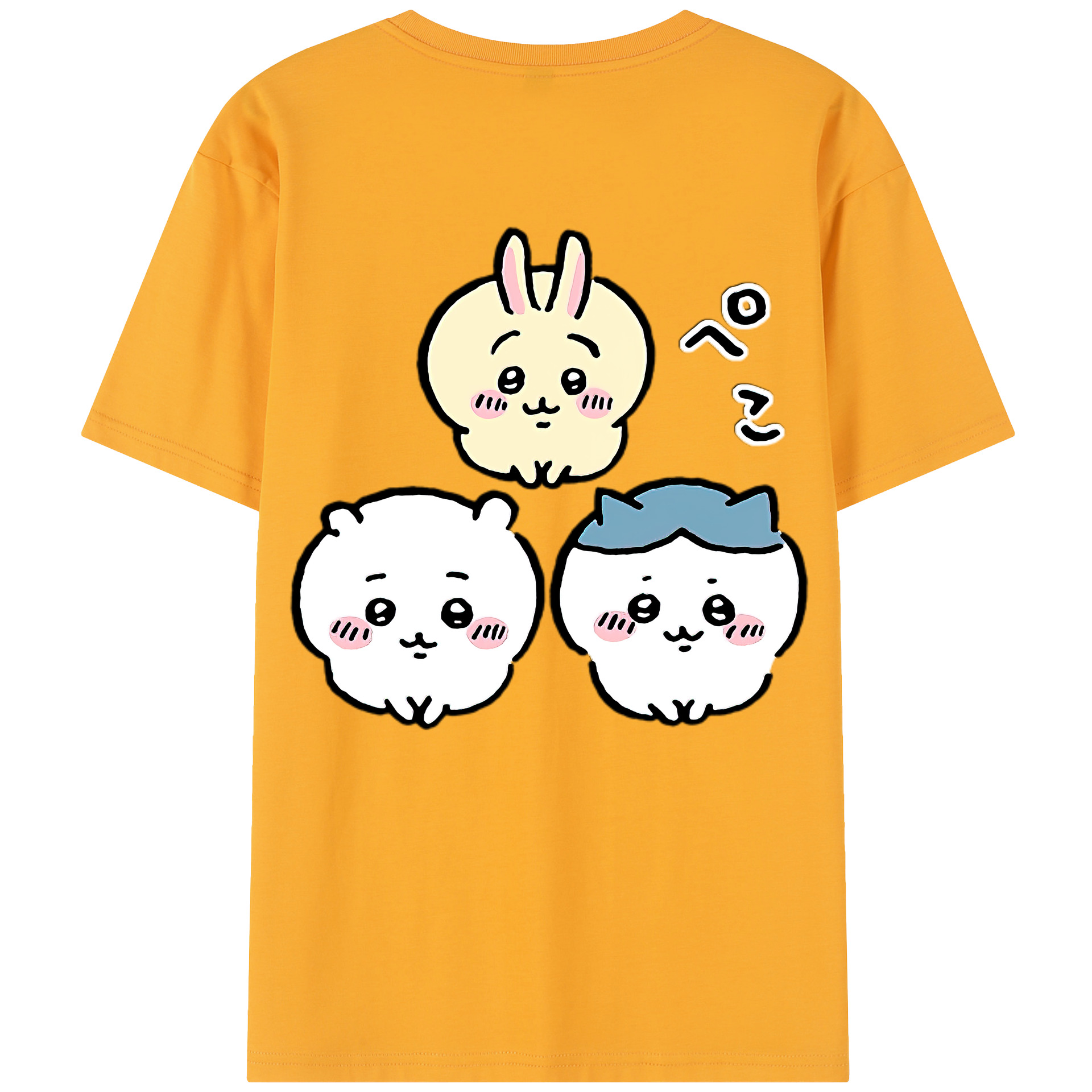 （画像用） ちいかわ うさぎ Chii-kawa usagi 綿100％半袖Tシャツ（背面プリント）