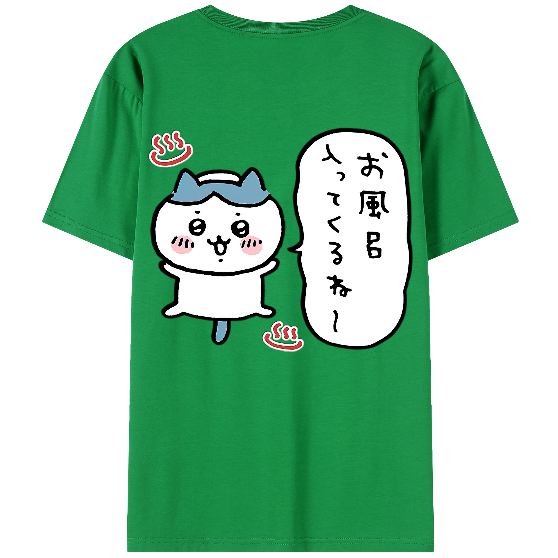（画像用） ちいかわ ハチワレ Chii-kawa hachiware 綿100％半袖Tシャツ（背面プリント）
