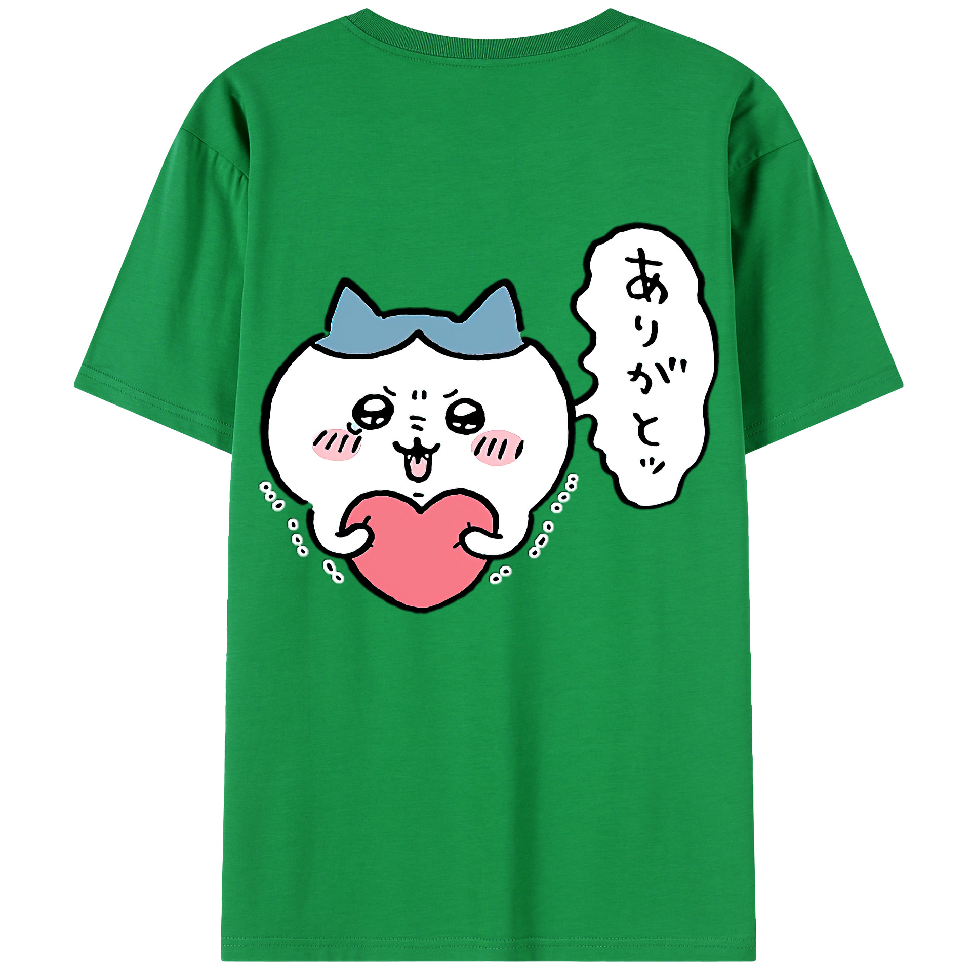 （画像用） ちいかわ ハチワレ Chii-kawa hachiware 綿100％半袖Tシャツ（背面プリント）