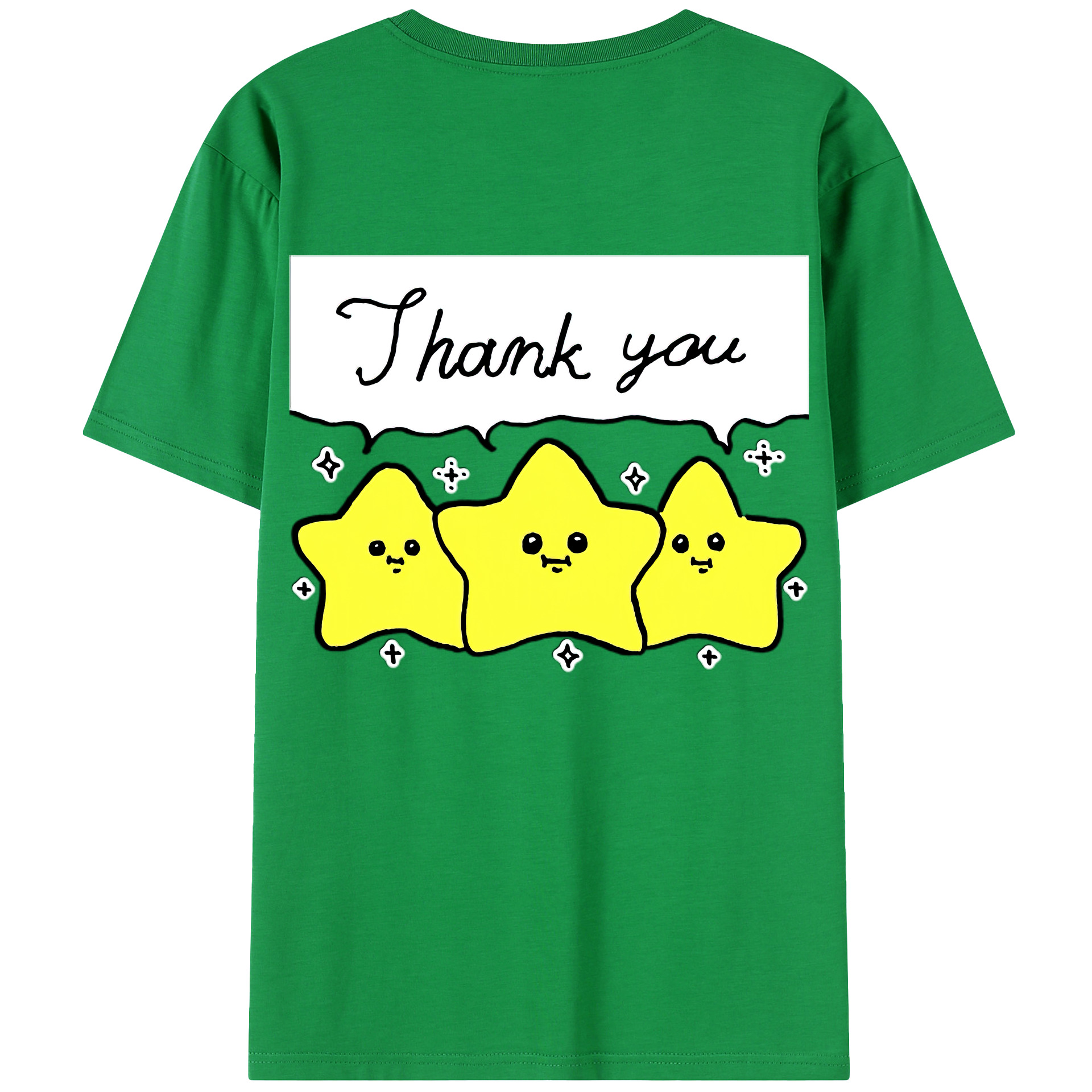（画像用） ちいかわ 流れ星 Chii-kawa Shooting star 綿100％半袖Tシャツ（背面プリント）