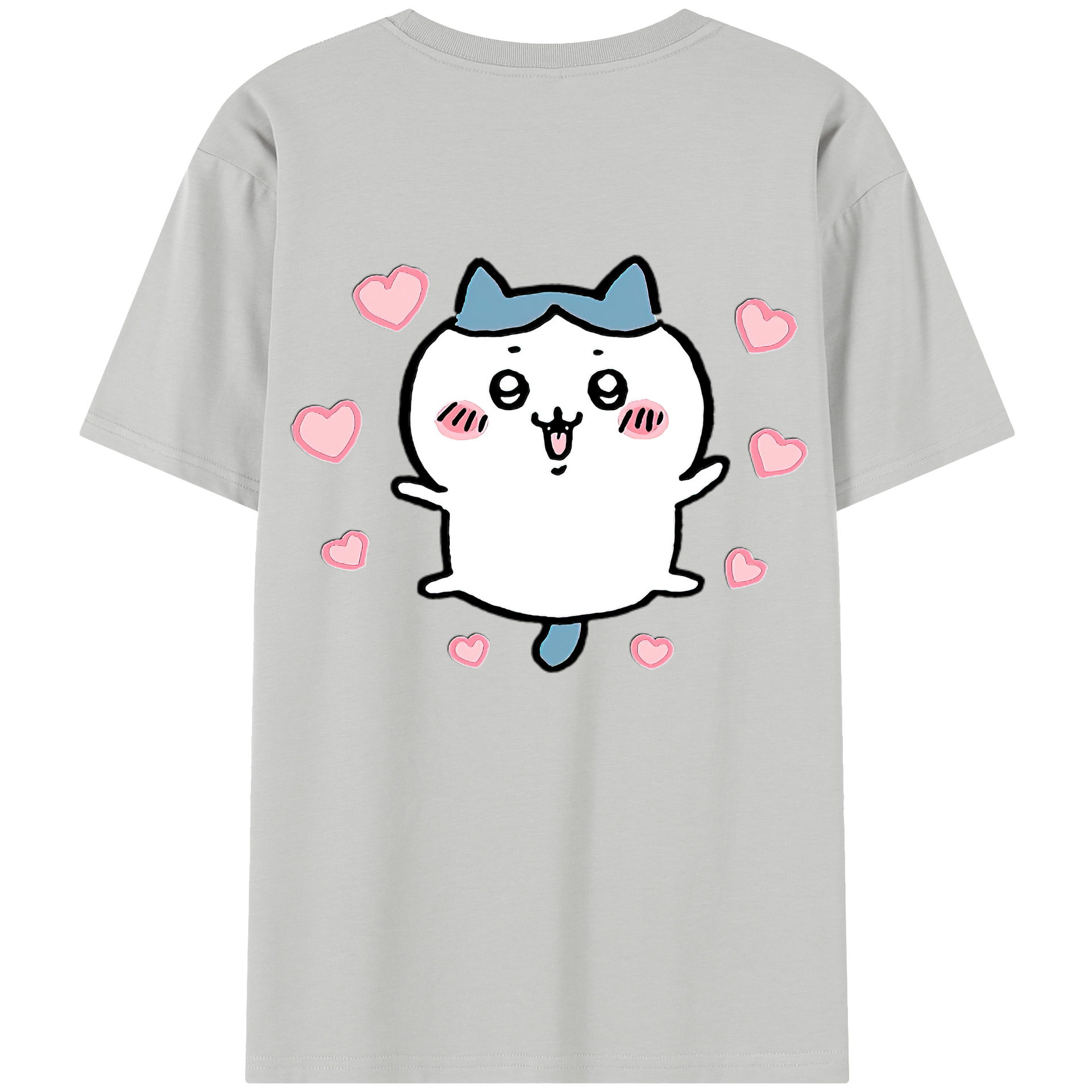 （画像用） ちいかわ ハチワレ Chii-kawa hachiware 綿100％半袖Tシャツ（背面プリント）