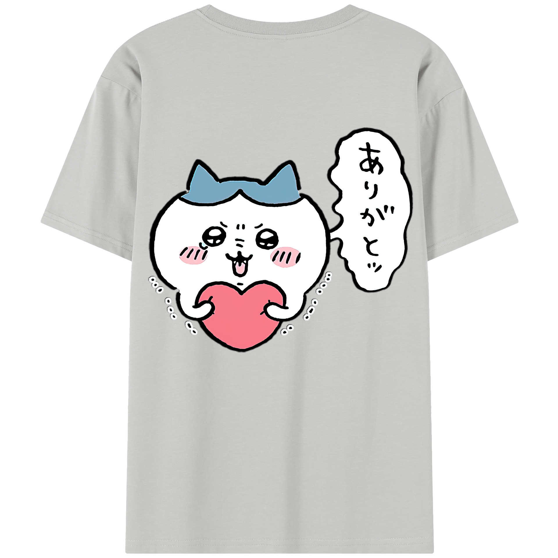 （画像用） ちいかわ ハチワレ Chii-kawa hachiware 綿100％半袖Tシャツ（背面プリント）