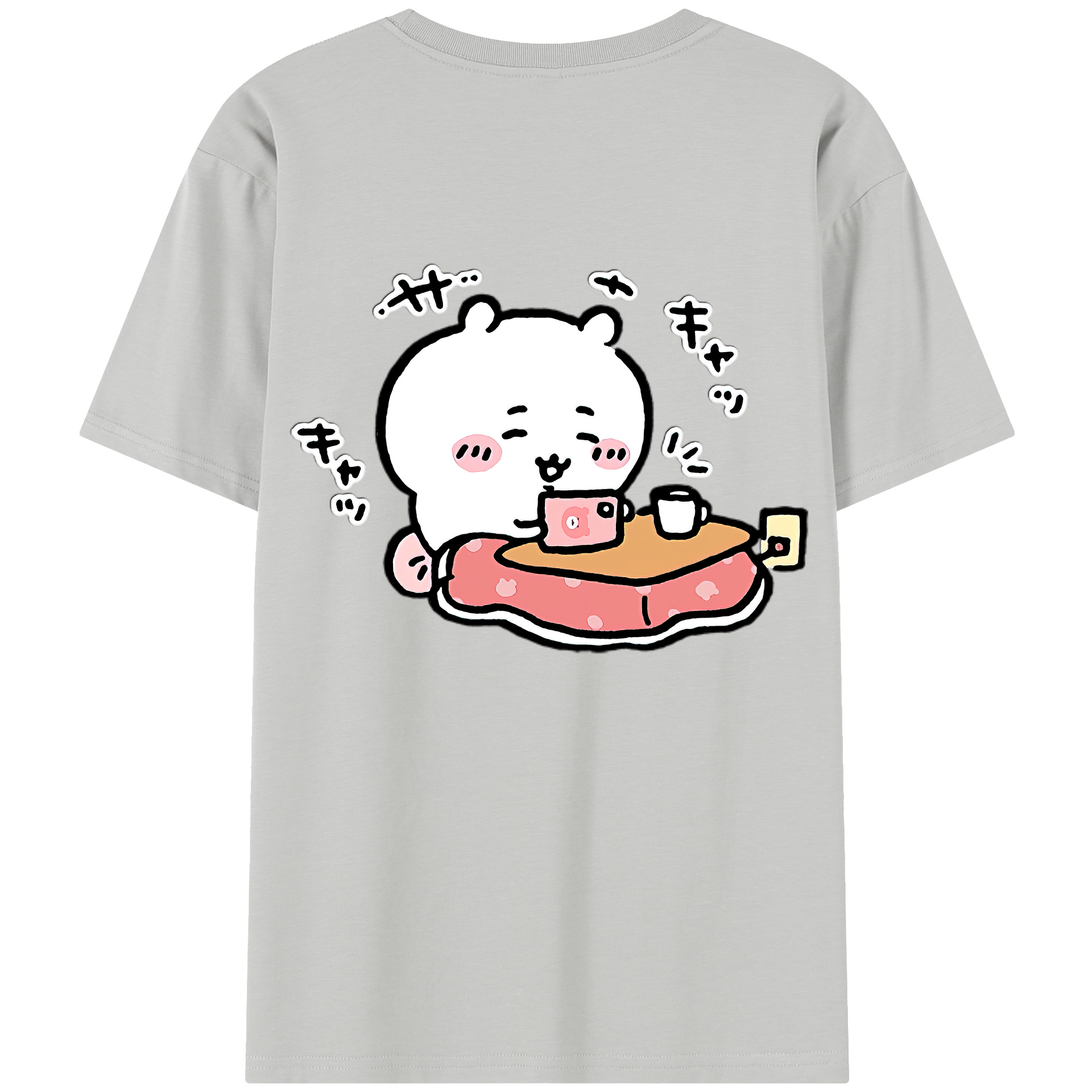（画像用） ちいかわ ちいかわ Chii-kawa chiikawa 綿100％半袖Tシャツ（背面プリント）