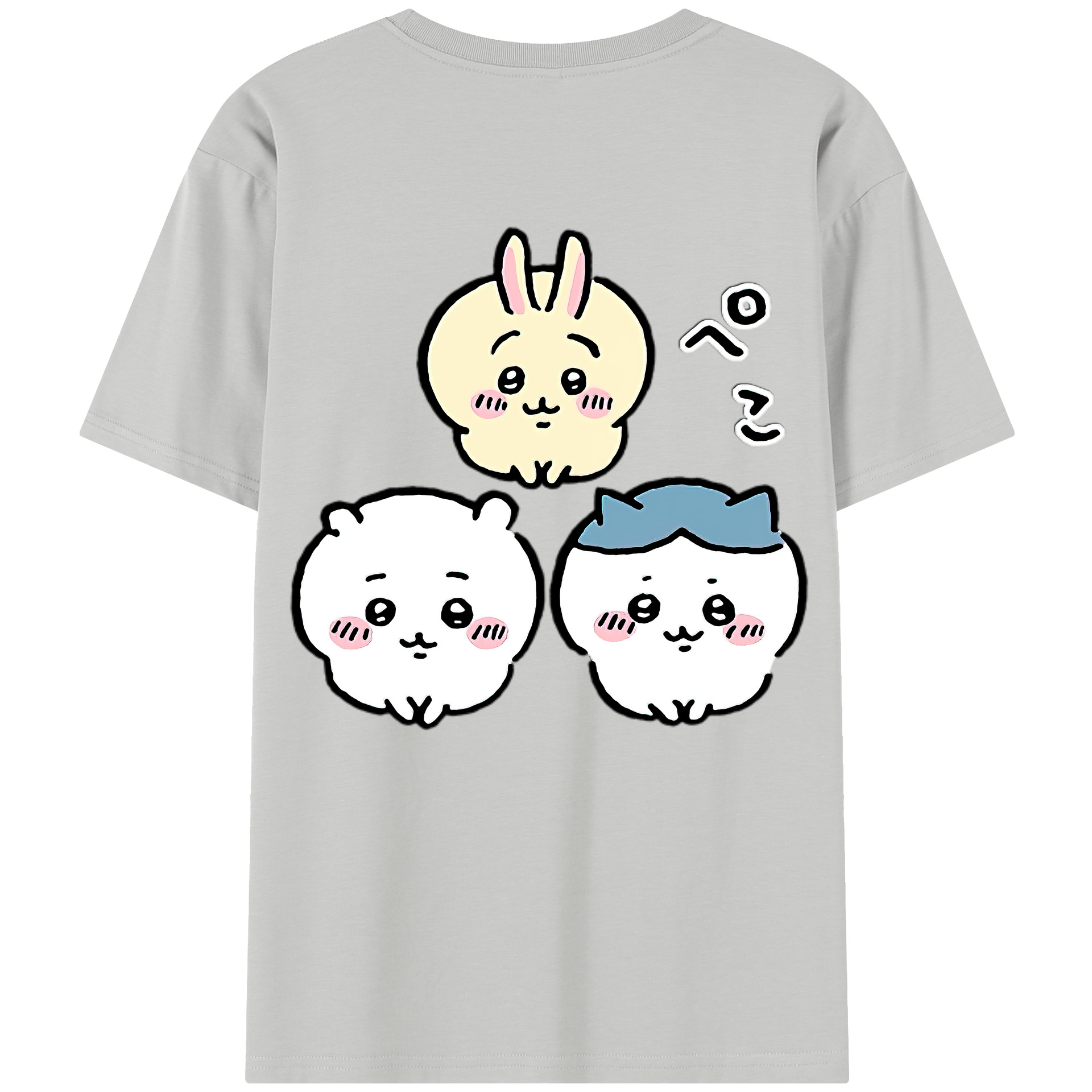 （画像用） ちいかわ うさぎ Chii-kawa usagi 綿100％半袖Tシャツ（背面プリント）