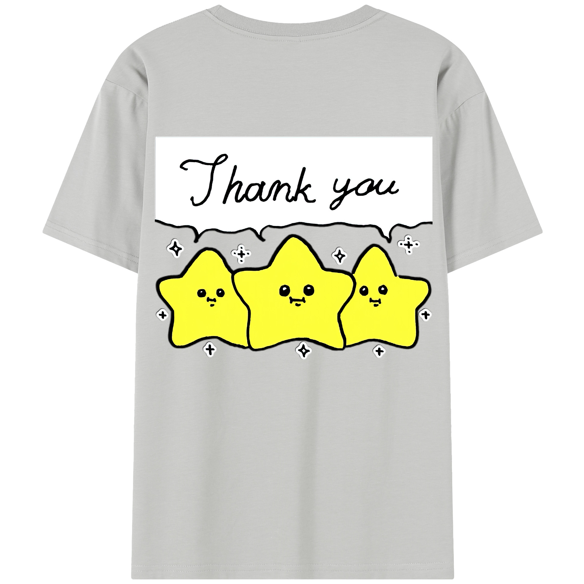 （画像用） ちいかわ 流れ星 Chii-kawa Shooting star 綿100％半袖Tシャツ（背面プリント）