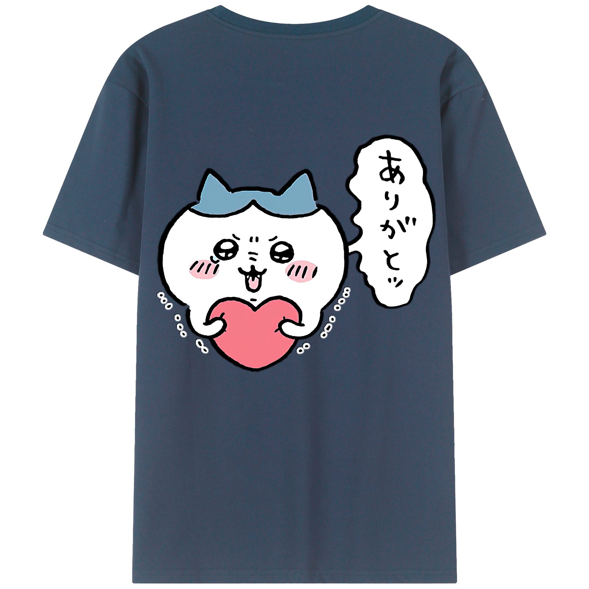 （画像用） ちいかわ ハチワレ Chii-kawa hachiware 綿100％半袖Tシャツ（背面プリント）