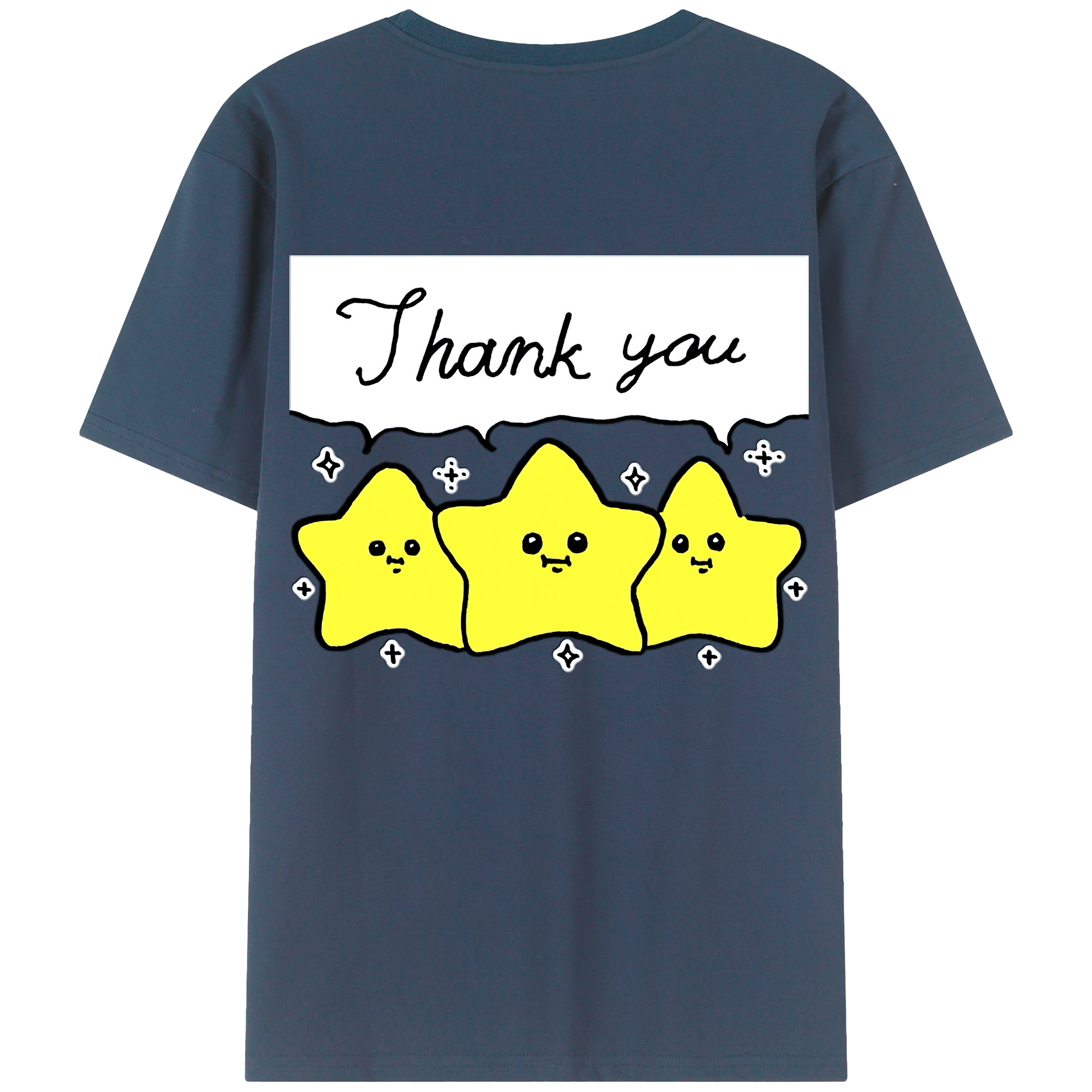 （画像用） ちいかわ 流れ星 Chii-kawa Shooting star 綿100％半袖Tシャツ（背面プリント）