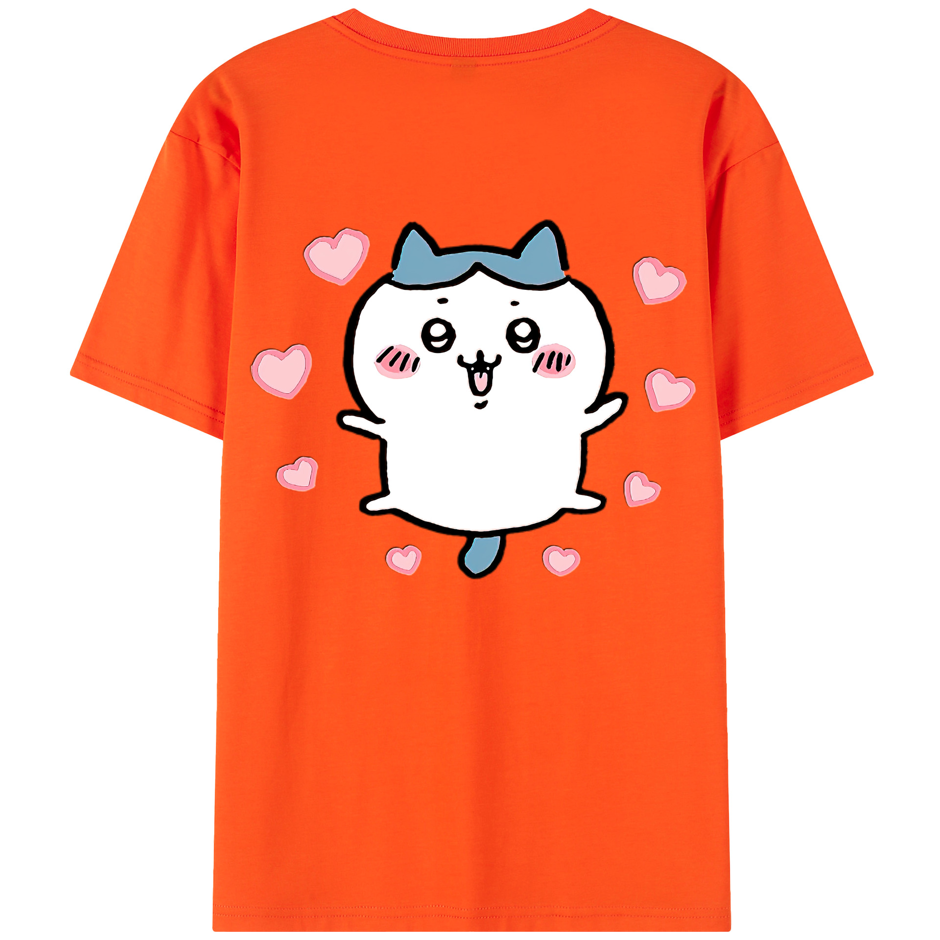 （画像用） ちいかわ ハチワレ Chii-kawa hachiware 綿100％半袖Tシャツ（背面プリント）