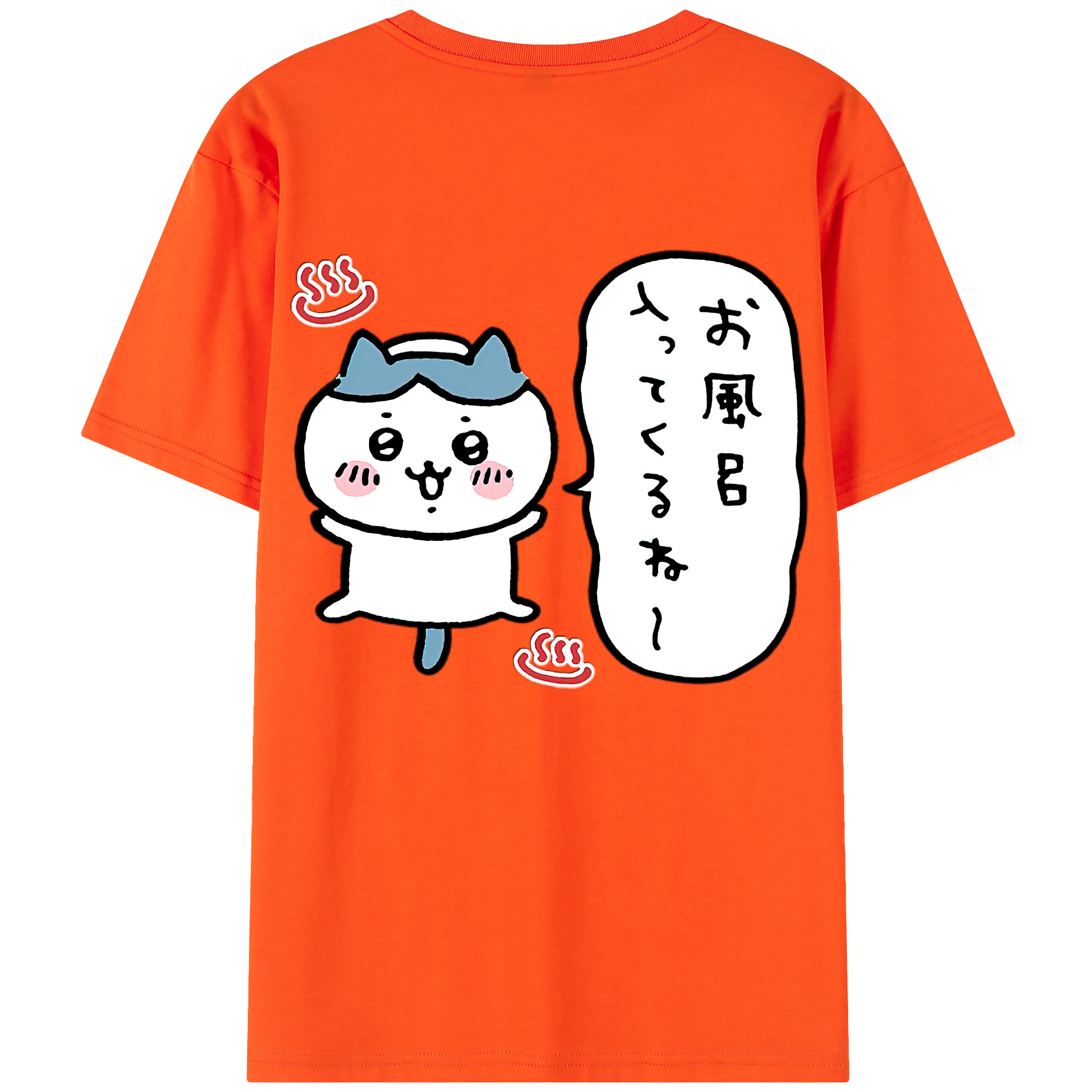 （画像用） ちいかわ ハチワレ Chii-kawa hachiware 綿100％半袖Tシャツ（背面プリント）