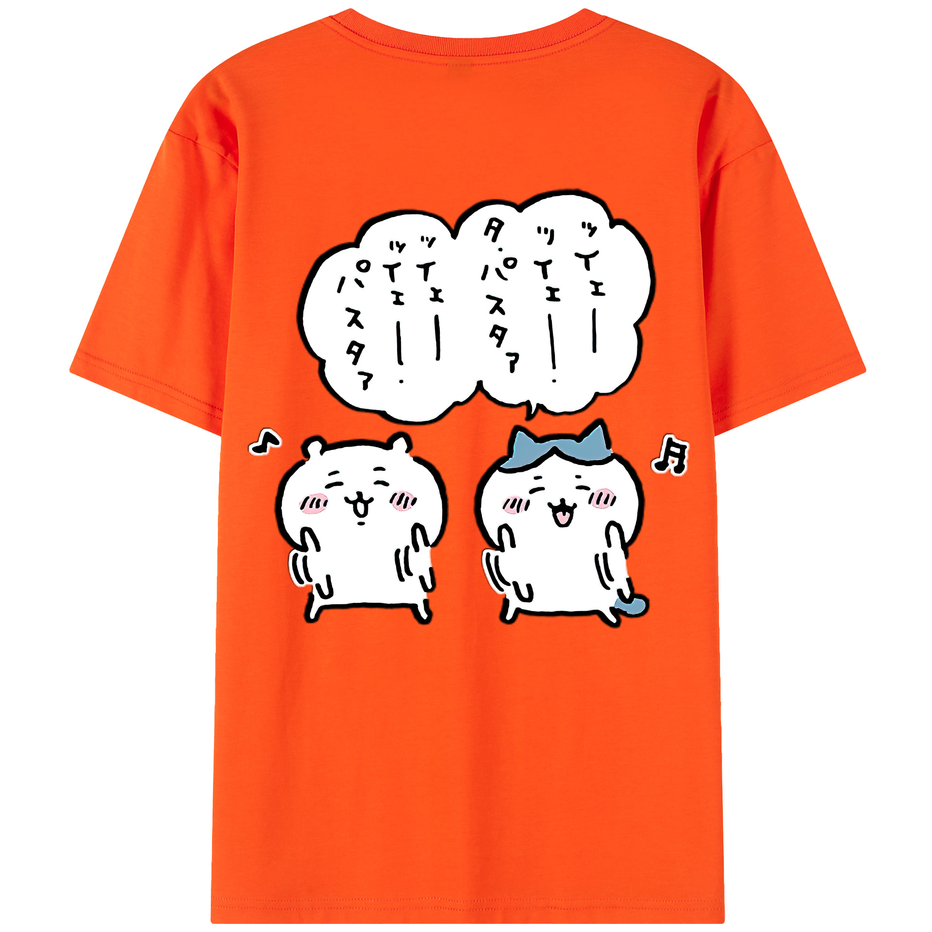 （画像用） ちいかわ ハチワレ Chii-kawa hachiware 綿100％半袖Tシャツ（背面プリント）