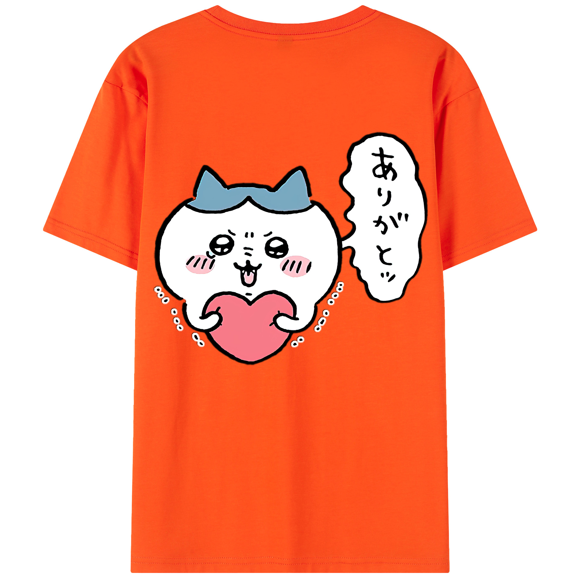 （画像用） ちいかわ ハチワレ Chii-kawa hachiware 綿100％半袖Tシャツ（背面プリント）