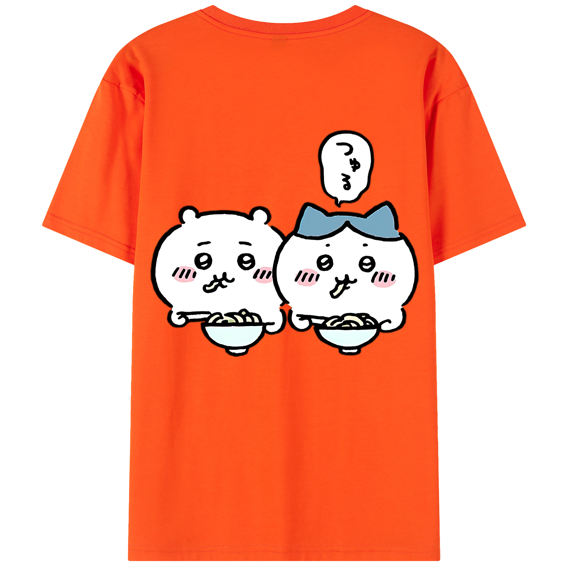 （画像用） ちいかわ ハチワレ Chii-kawa hachiware 綿100％半袖Tシャツ（背面プリント）