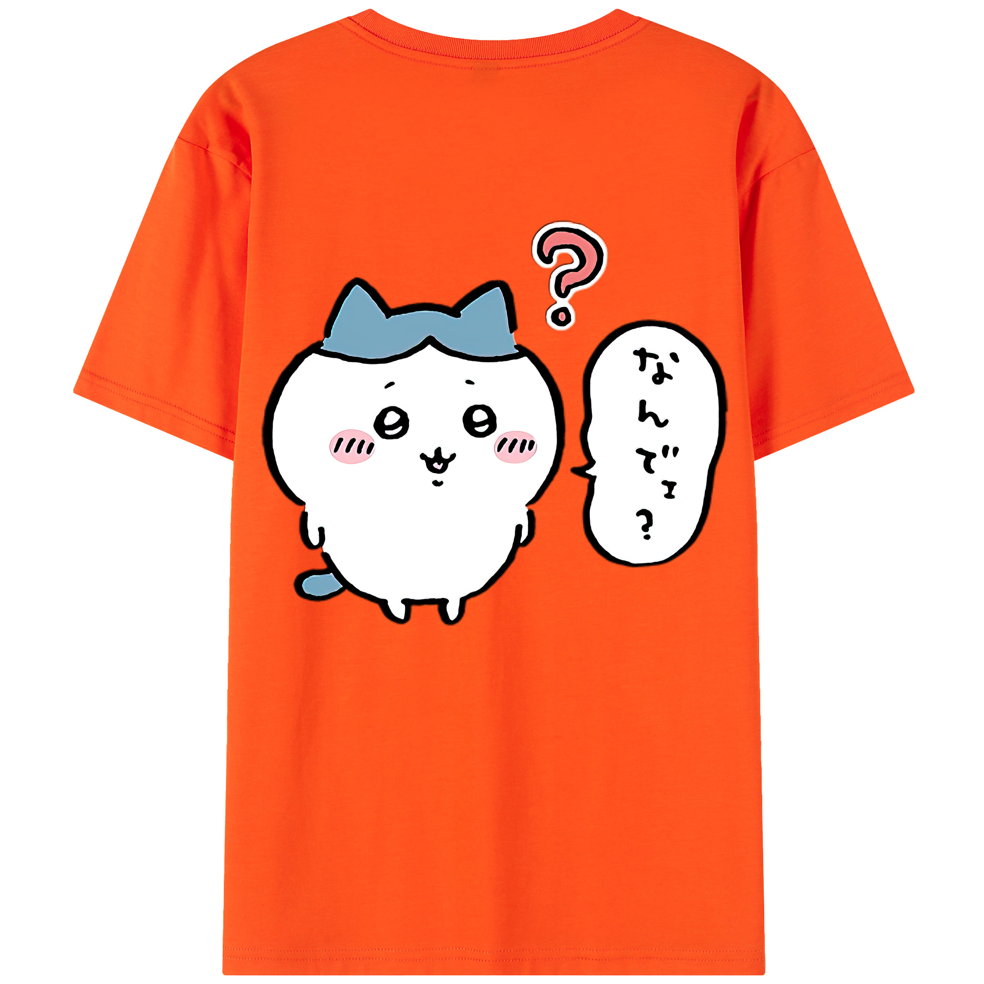（画像用） ちいかわ ハチワレ Chii-kawa hachiware 綿100％半袖Tシャツ（背面プリント）