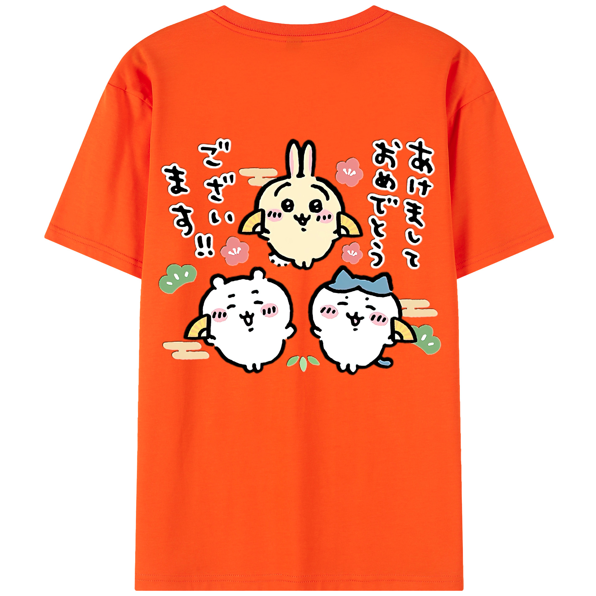 （画像用） ちいかわ ちいかわ Chii-kawa chiikawa 綿100％半袖Tシャツ（背面プリント）