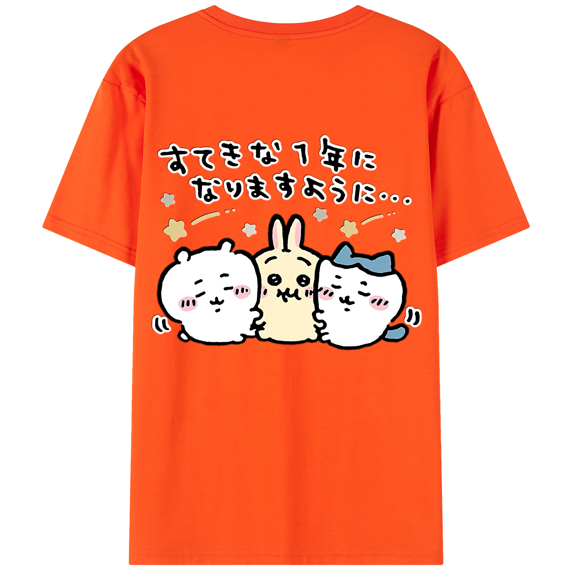（画像用） ちいかわ ちいかわ Chii-kawa chiikawa 綿100％半袖Tシャツ（背面プリント）