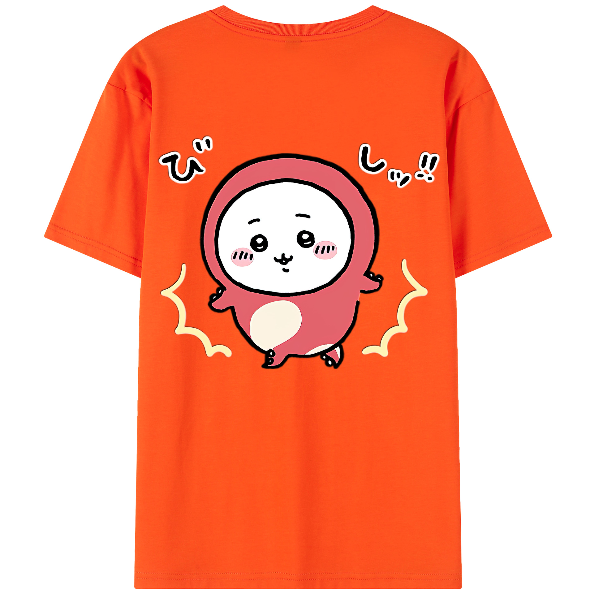 （画像用） ちいかわ ちいかわ Chii-kawa chiikawa 綿100％半袖Tシャツ（背面プリント）
