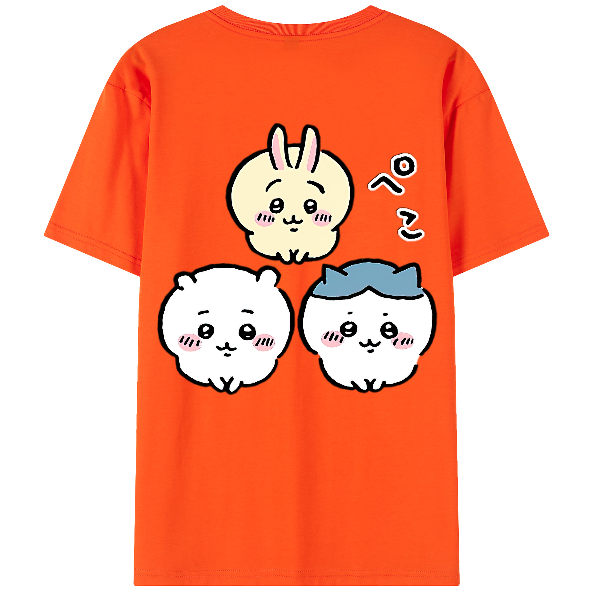 （画像用） ちいかわ うさぎ Chii-kawa usagi 綿100％半袖Tシャツ（背面プリント）