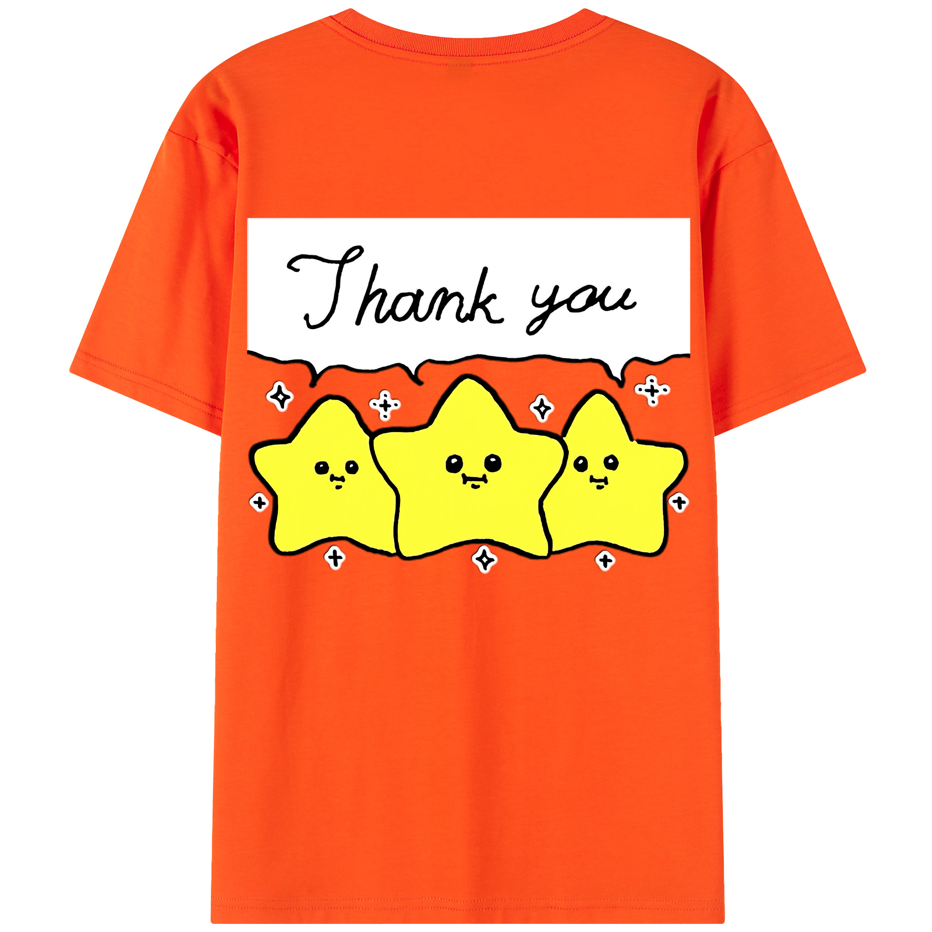 （画像用） ちいかわ 流れ星 Chii-kawa Shooting star 綿100％半袖Tシャツ（背面プリント）