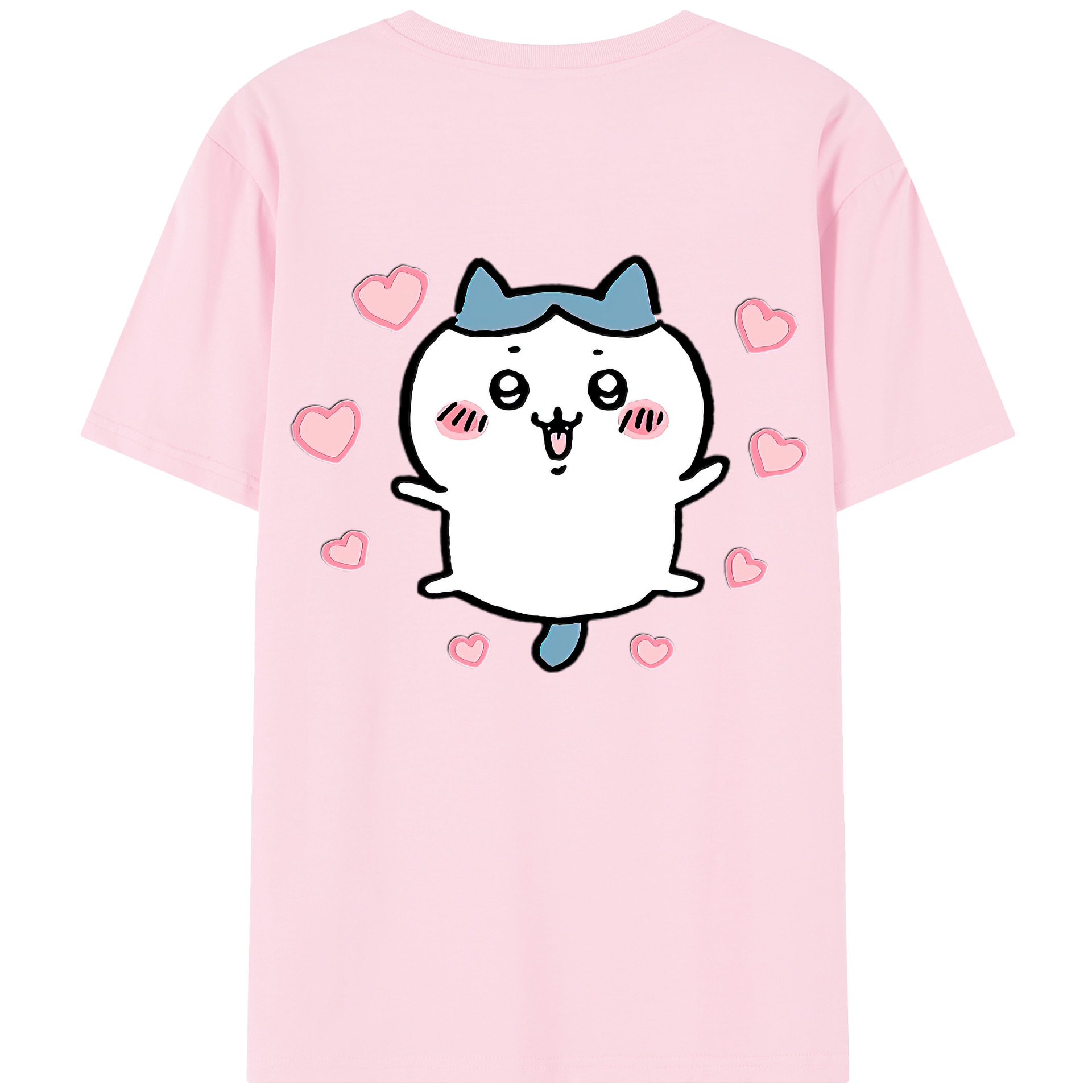 （画像用） ちいかわ ハチワレ Chii-kawa hachiware 綿100％半袖Tシャツ（背面プリント）