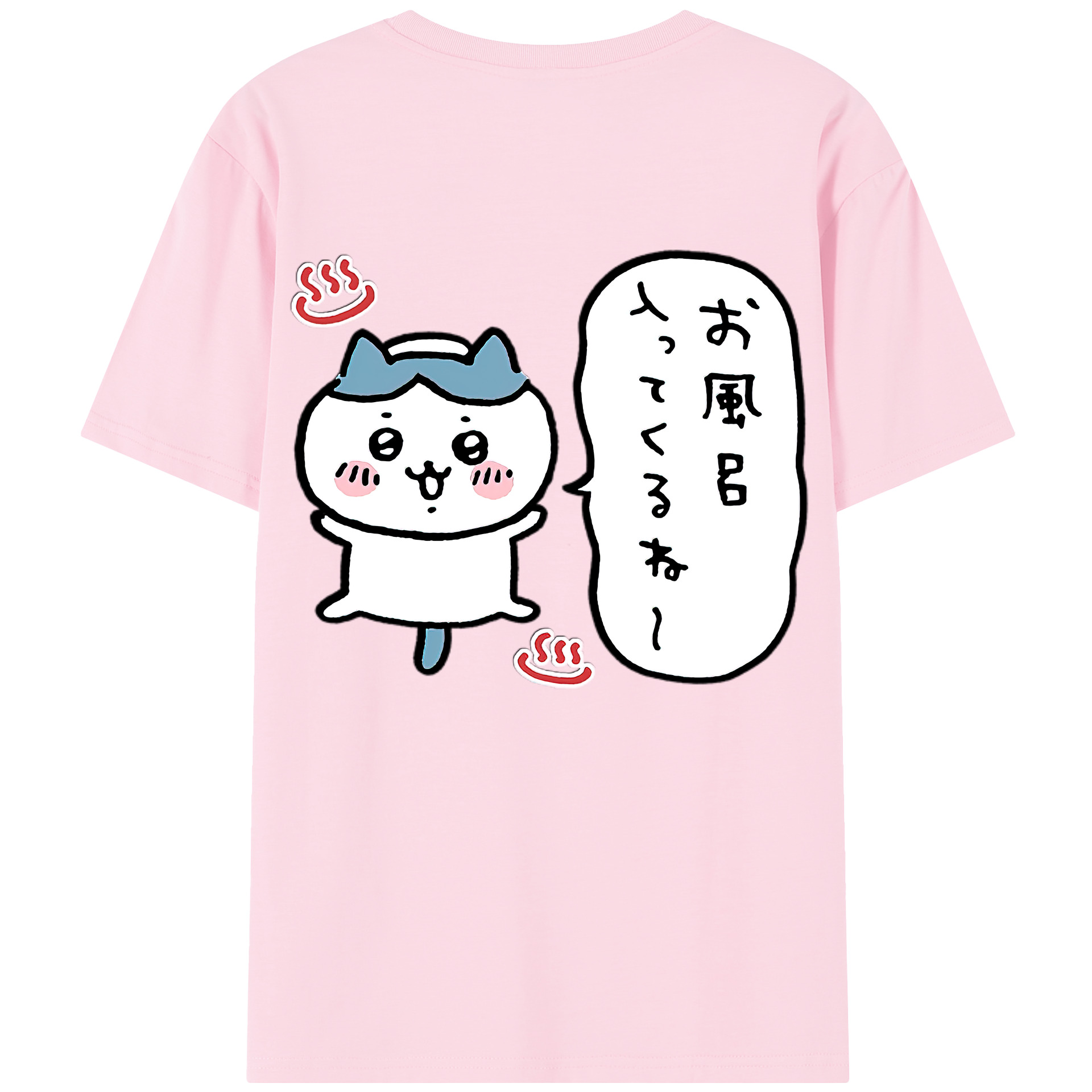 （画像用） ちいかわ ハチワレ Chii-kawa hachiware 綿100％半袖Tシャツ（背面プリント）