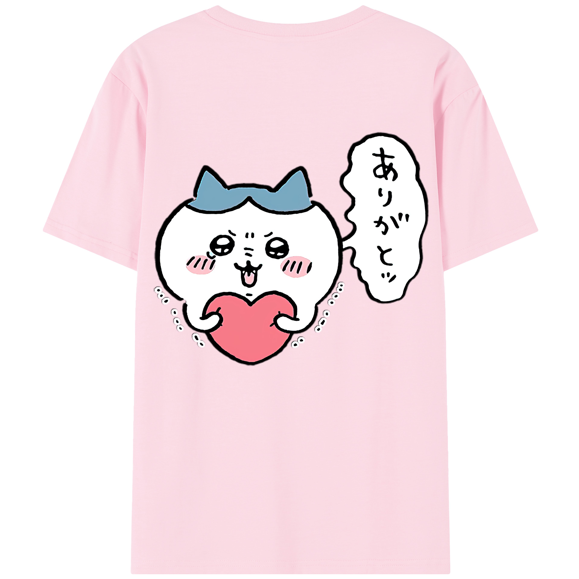 （画像用） ちいかわ ハチワレ Chii-kawa hachiware 綿100％半袖Tシャツ（背面プリント）