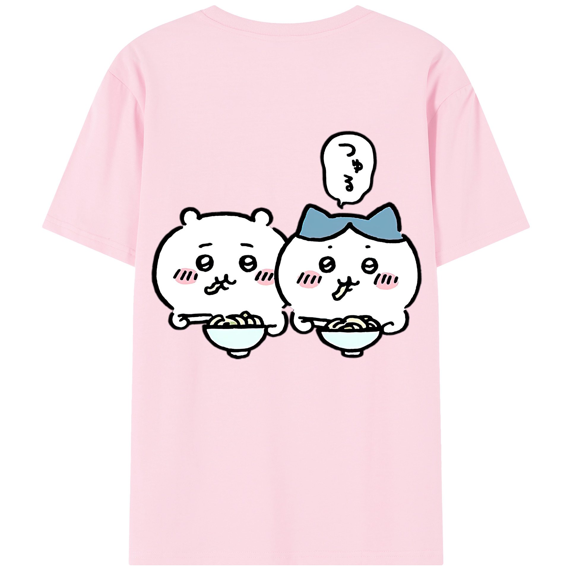 （画像用） ちいかわ ハチワレ Chii-kawa hachiware 綿100％半袖Tシャツ（背面プリント）
