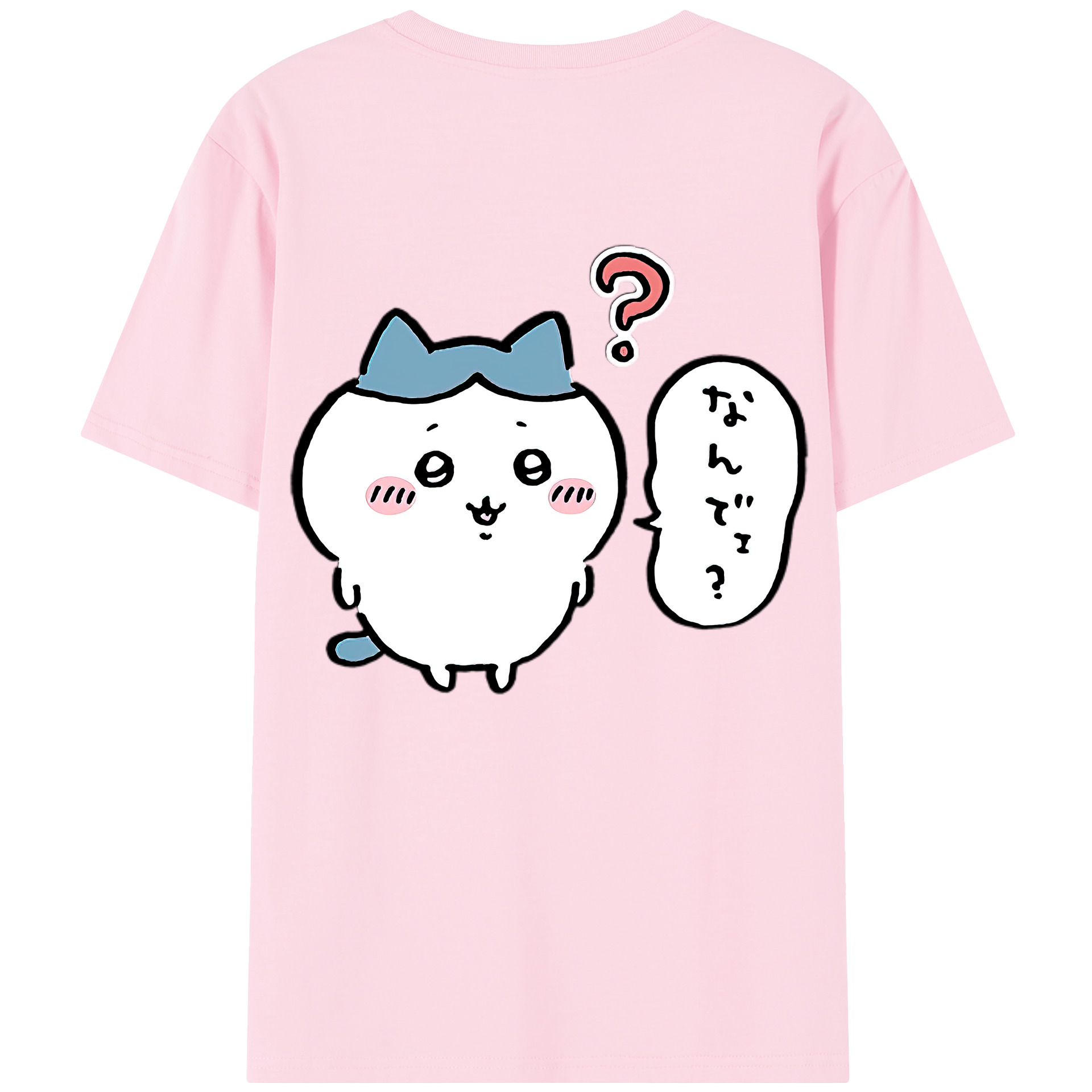 （画像用） ちいかわ ハチワレ Chii-kawa hachiware 綿100％半袖Tシャツ（背面プリント）