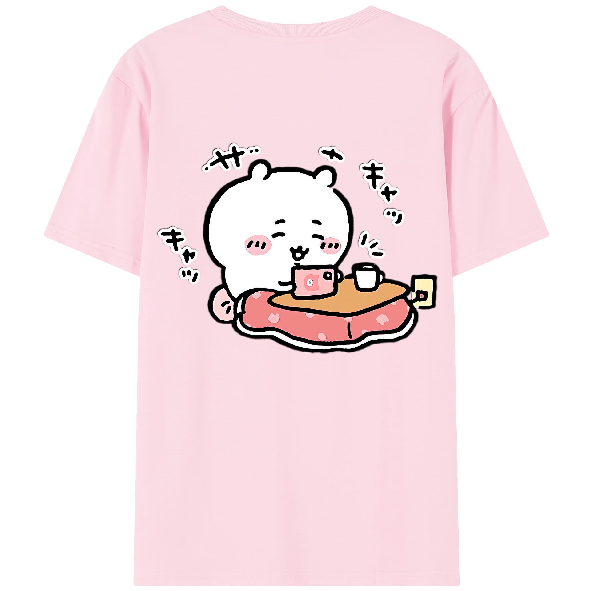 （画像用） ちいかわ ちいかわ Chii-kawa chiikawa 綿100％半袖Tシャツ（背面プリント）