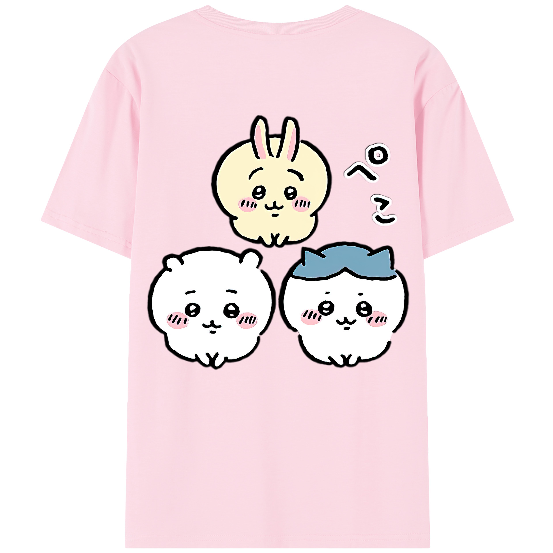 （画像用） ちいかわ うさぎ Chii-kawa usagi 綿100％半袖Tシャツ（背面プリント）
