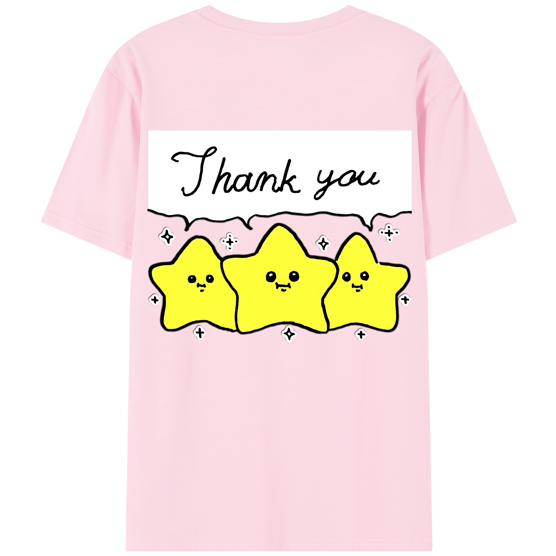 （画像用） ちいかわ 流れ星 Chii-kawa Shooting star 綿100％半袖Tシャツ（背面プリント）