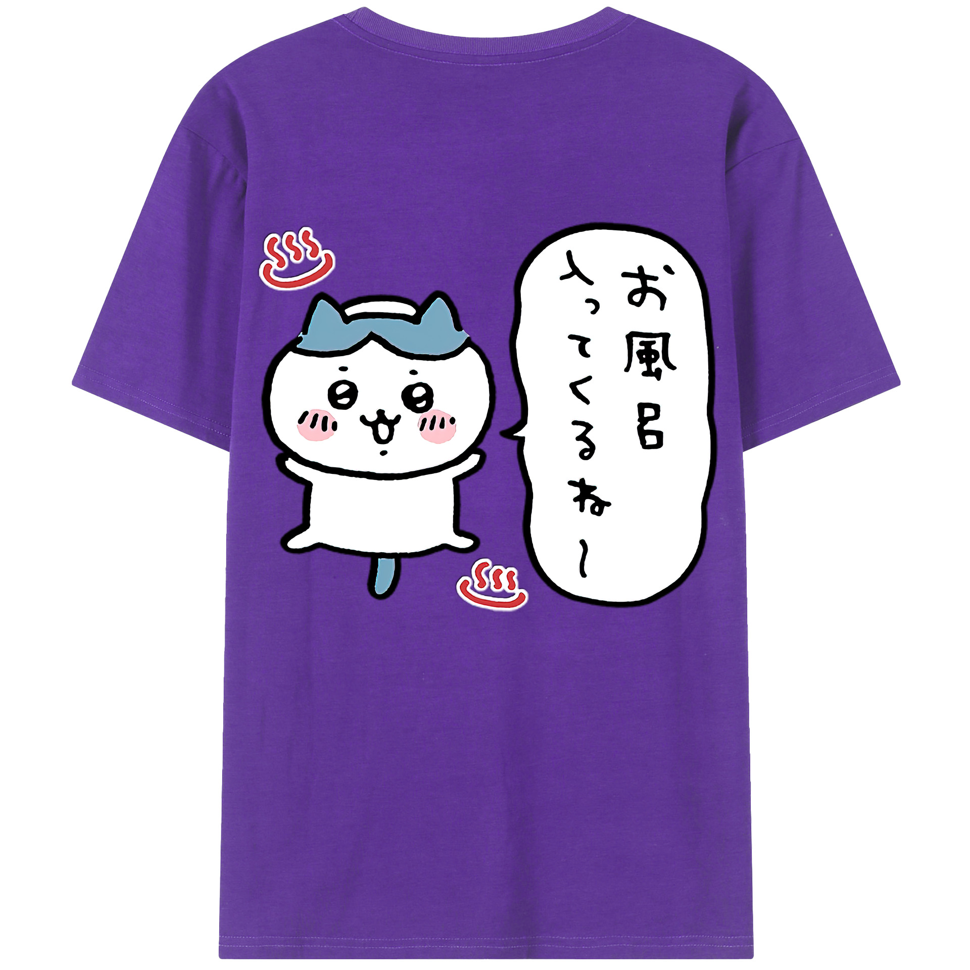 （画像用） ちいかわ ハチワレ Chii-kawa hachiware 綿100％半袖Tシャツ（背面プリント）
