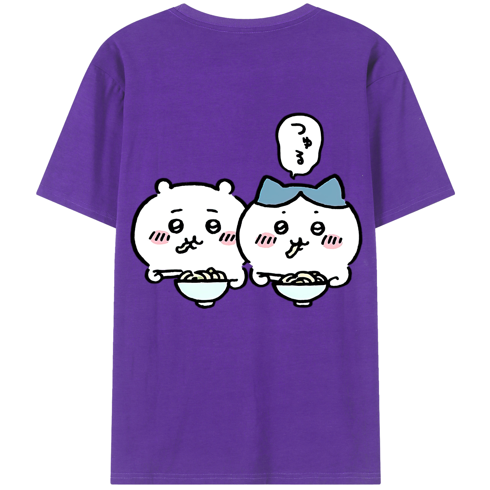 （画像用） ちいかわ ハチワレ Chii-kawa hachiware 綿100％半袖Tシャツ（背面プリント）