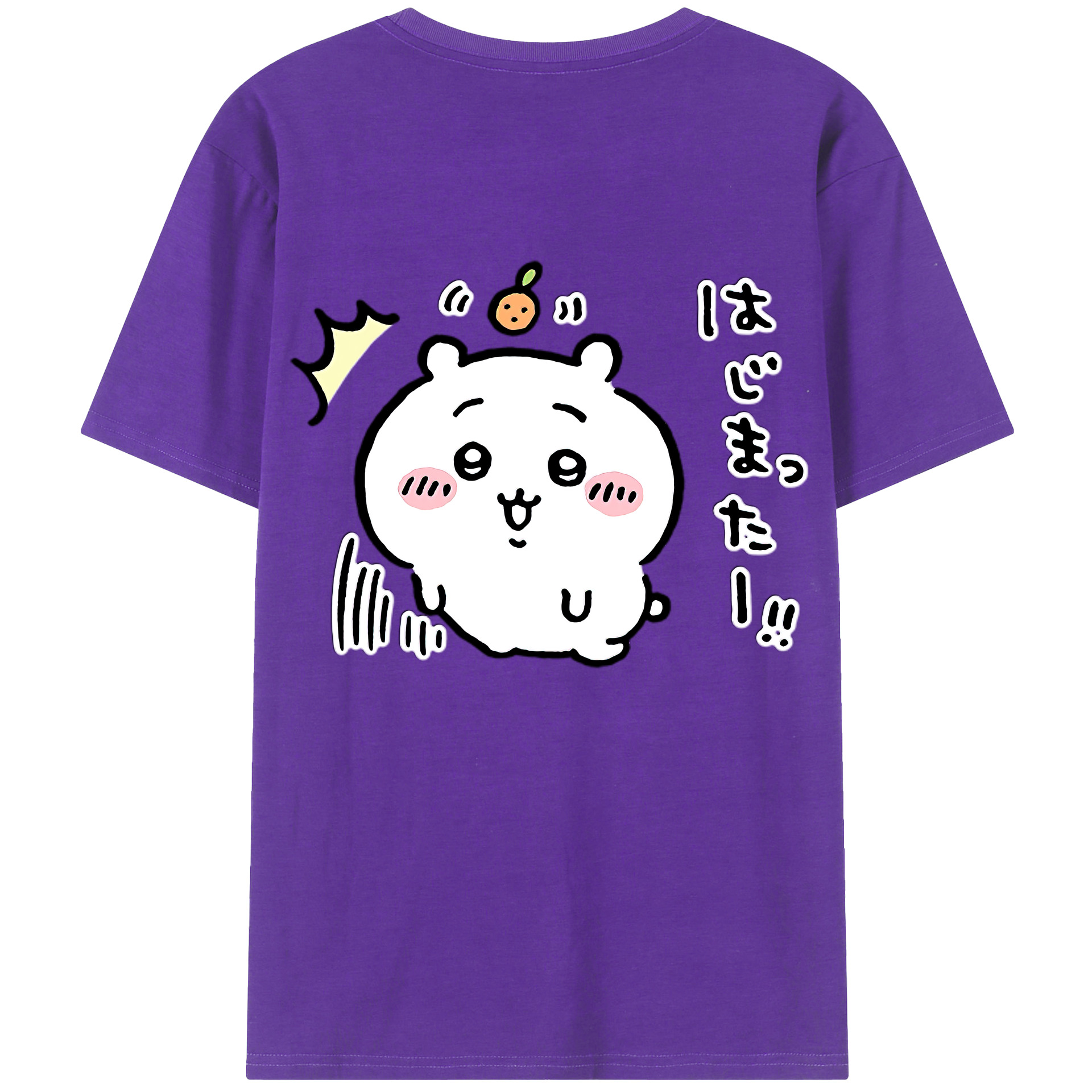 （画像用） ちいかわ ちいかわ Chii-kawa chiikawa 綿100％半袖Tシャツ（背面プリント）