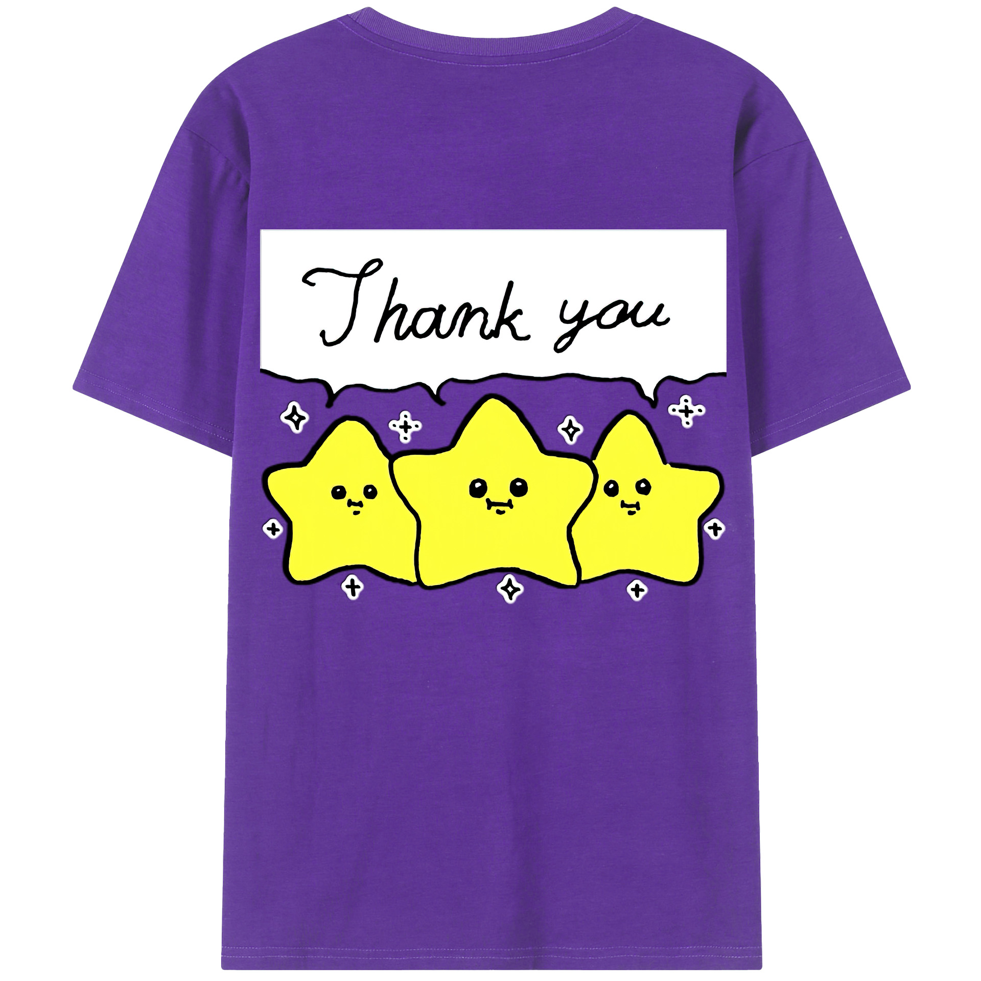 （画像用） ちいかわ 流れ星 Chii-kawa Shooting star 綿100％半袖Tシャツ（背面プリント）