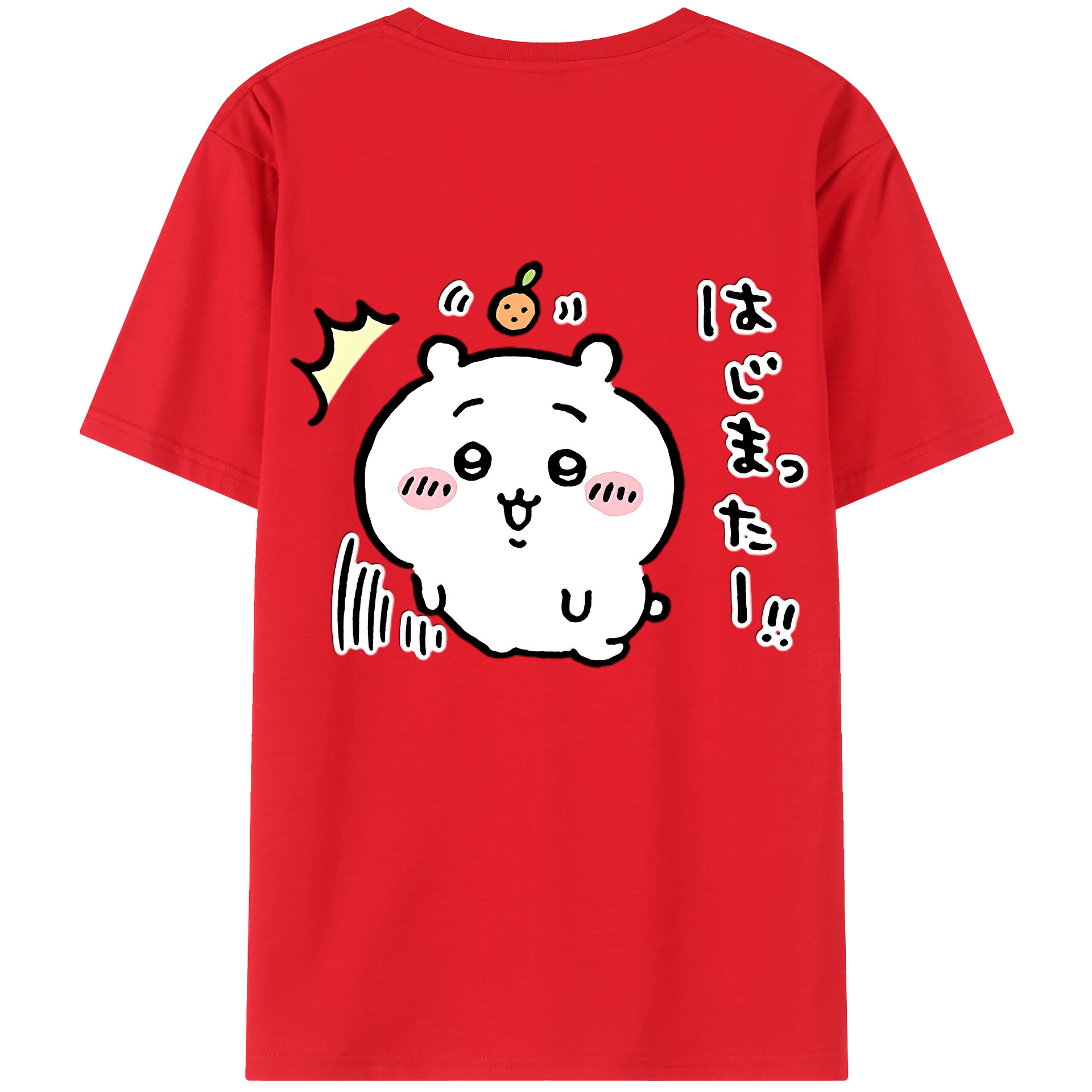 （画像用） ちいかわ ちいかわ Chii-kawa chiikawa 綿100％半袖Tシャツ（背面プリント）