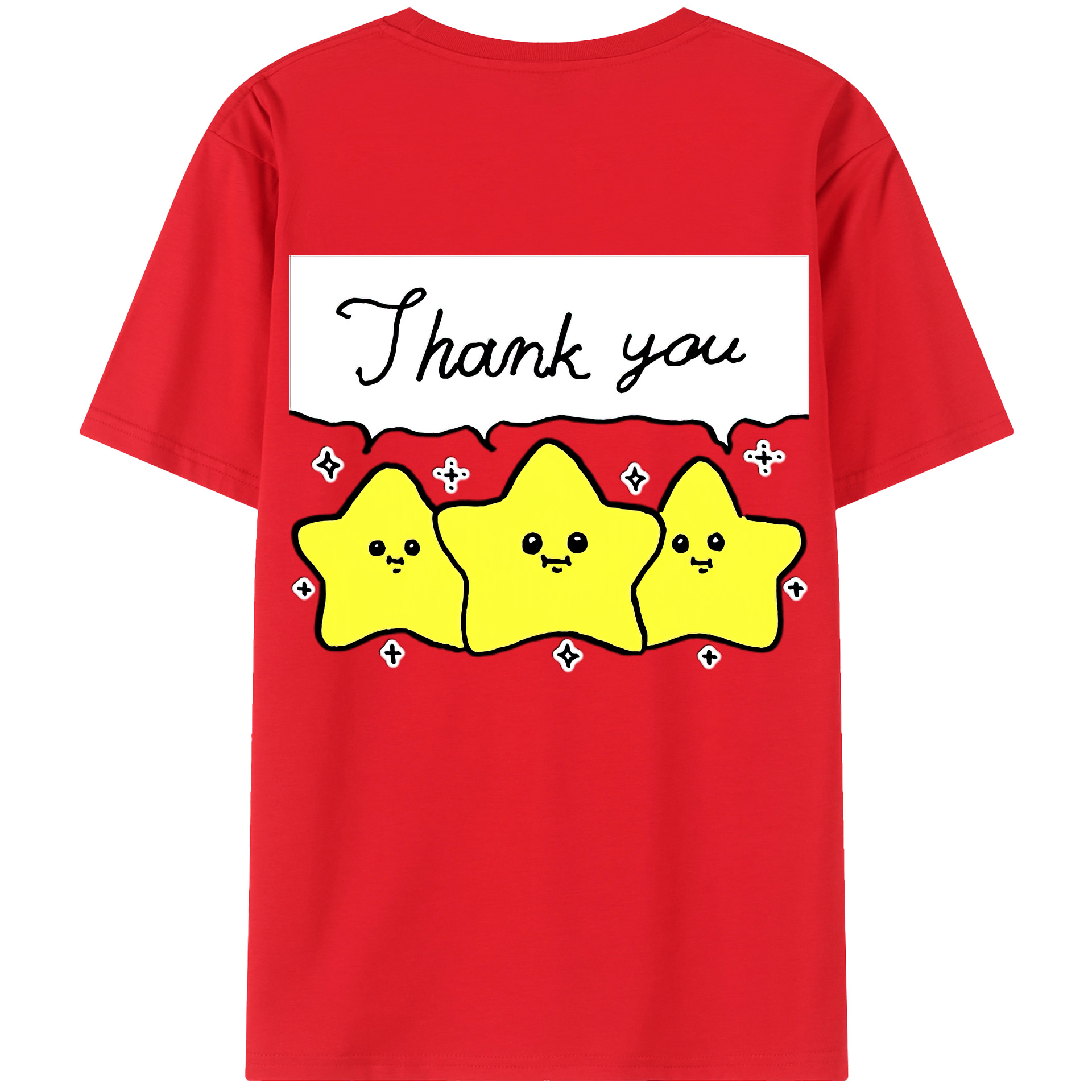 （画像用） ちいかわ 流れ星 Chii-kawa Shooting star 綿100％半袖Tシャツ（背面プリント）