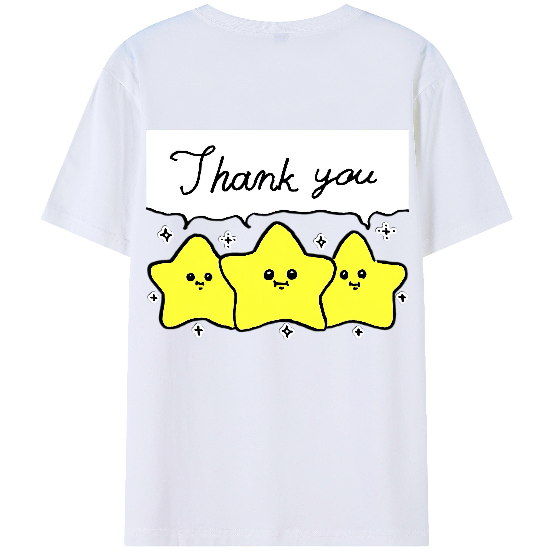 （画像用） ちいかわ 流れ星 Chii-kawa Shooting star 綿100％半袖Tシャツ（背面プリント）