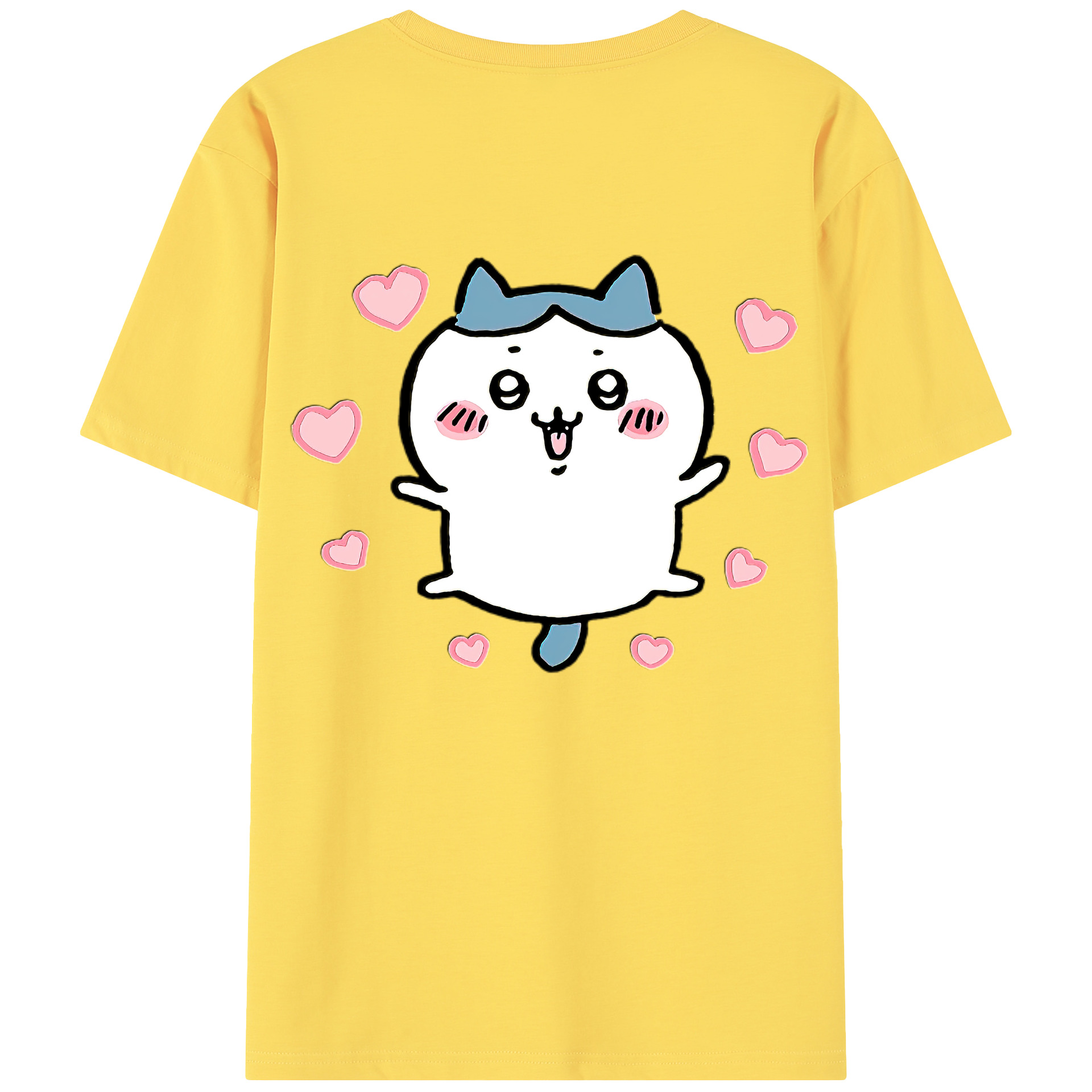 （画像用） ちいかわ ハチワレ Chii-kawa hachiware 綿100％半袖Tシャツ（背面プリント）