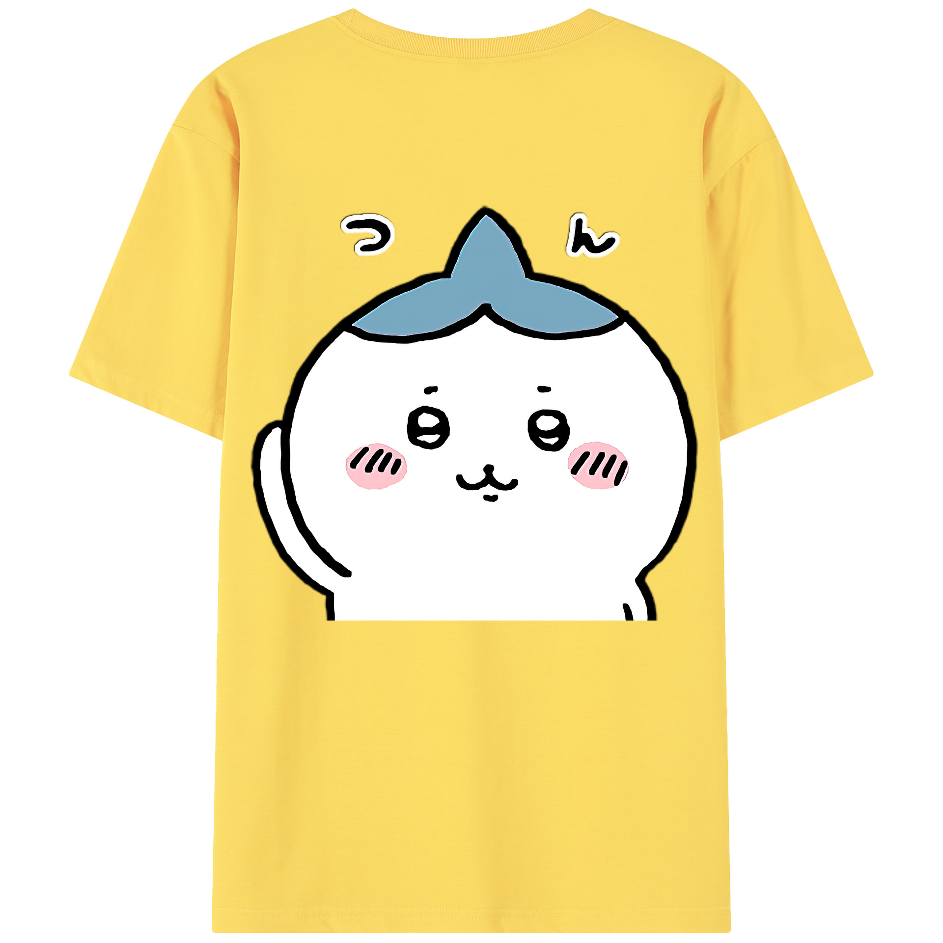 （画像用） ちいかわ ハチワレ Chii-kawa hachiware 綿100％半袖Tシャツ（背面プリント）
