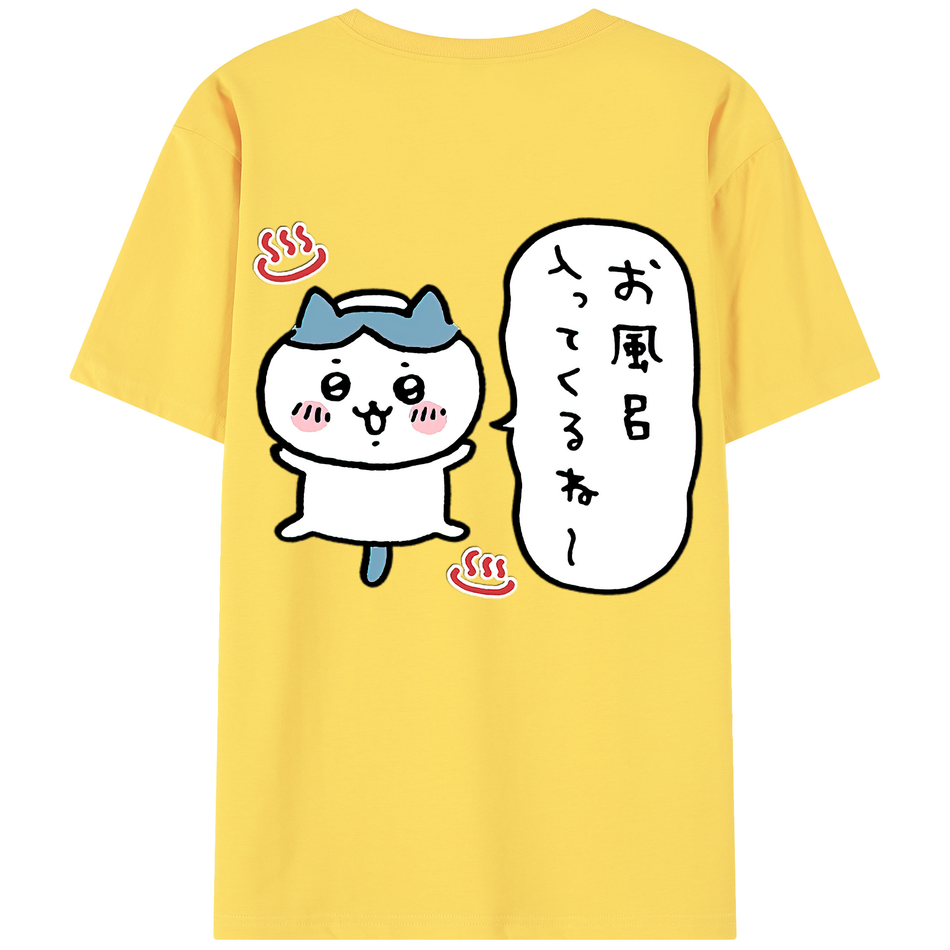 （画像用） ちいかわ ハチワレ Chii-kawa hachiware 綿100％半袖Tシャツ（背面プリント）