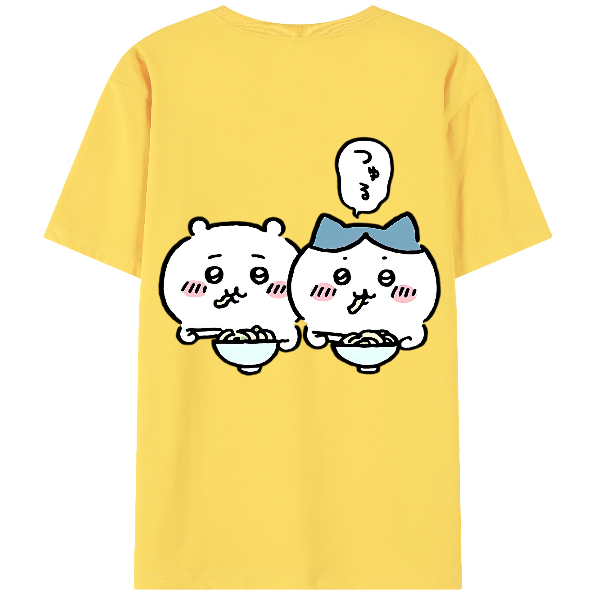 （画像用） ちいかわ ハチワレ Chii-kawa hachiware 綿100％半袖Tシャツ（背面プリント）