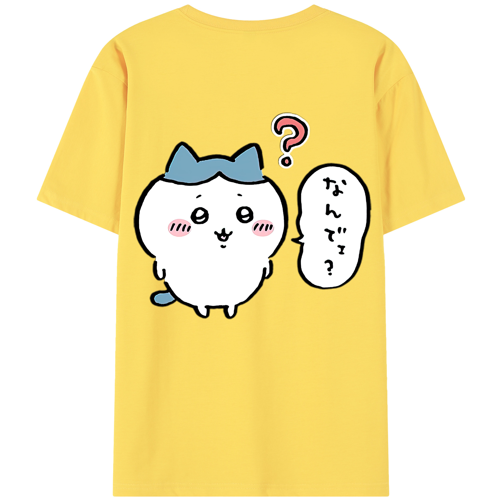 （画像用） ちいかわ ハチワレ Chii-kawa hachiware 綿100％半袖Tシャツ（背面プリント）