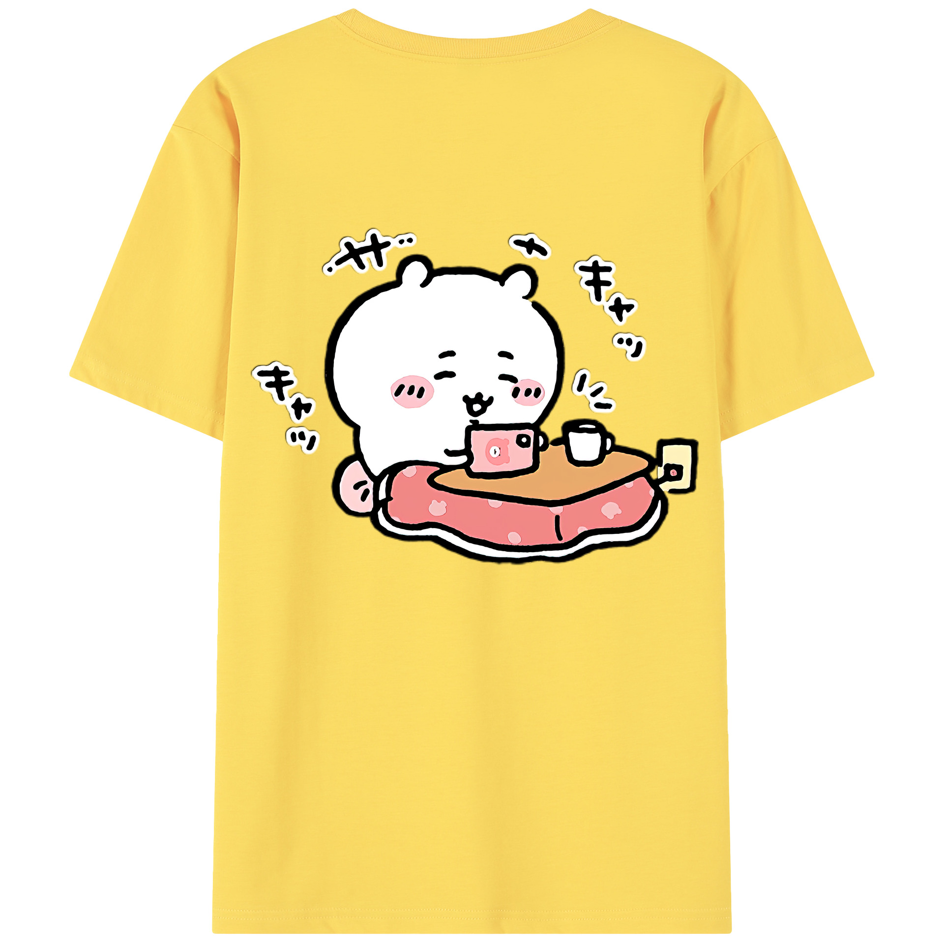 （画像用） ちいかわ ちいかわ Chii-kawa chiikawa 綿100％半袖Tシャツ（背面プリント）