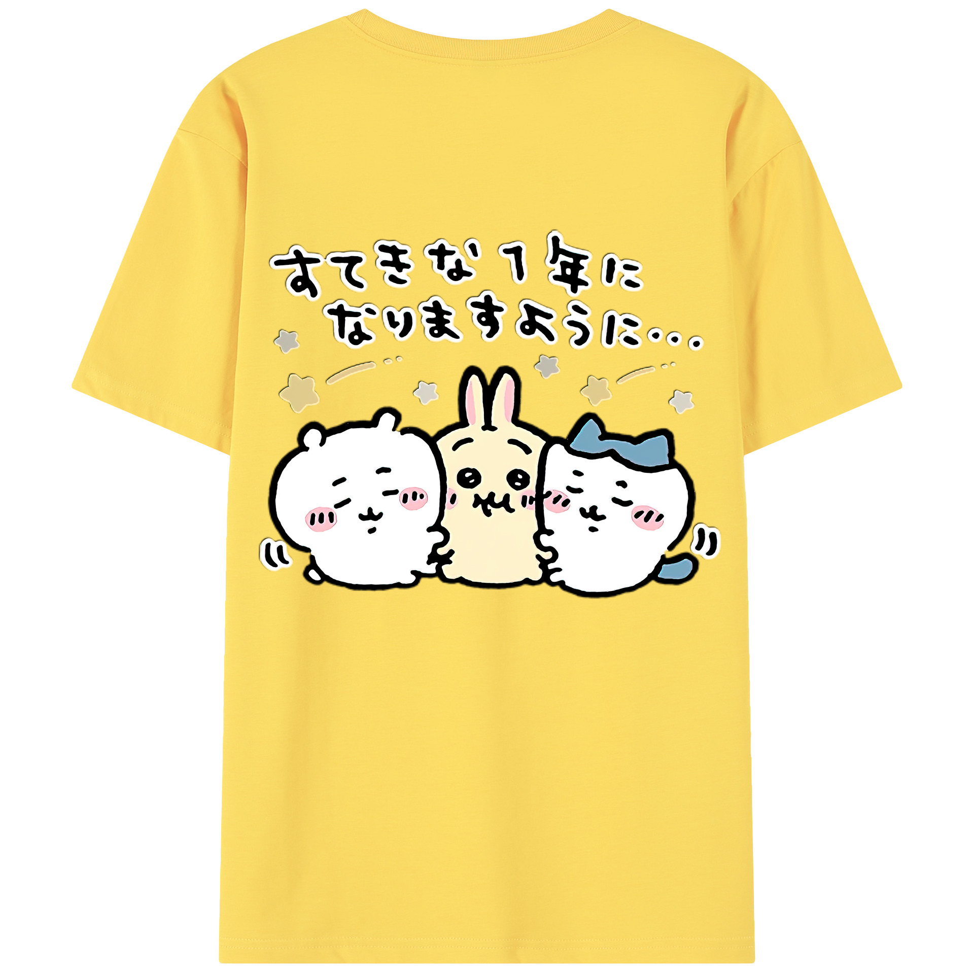 （画像用） ちいかわ ちいかわ Chii-kawa chiikawa 綿100％半袖Tシャツ（背面プリント）