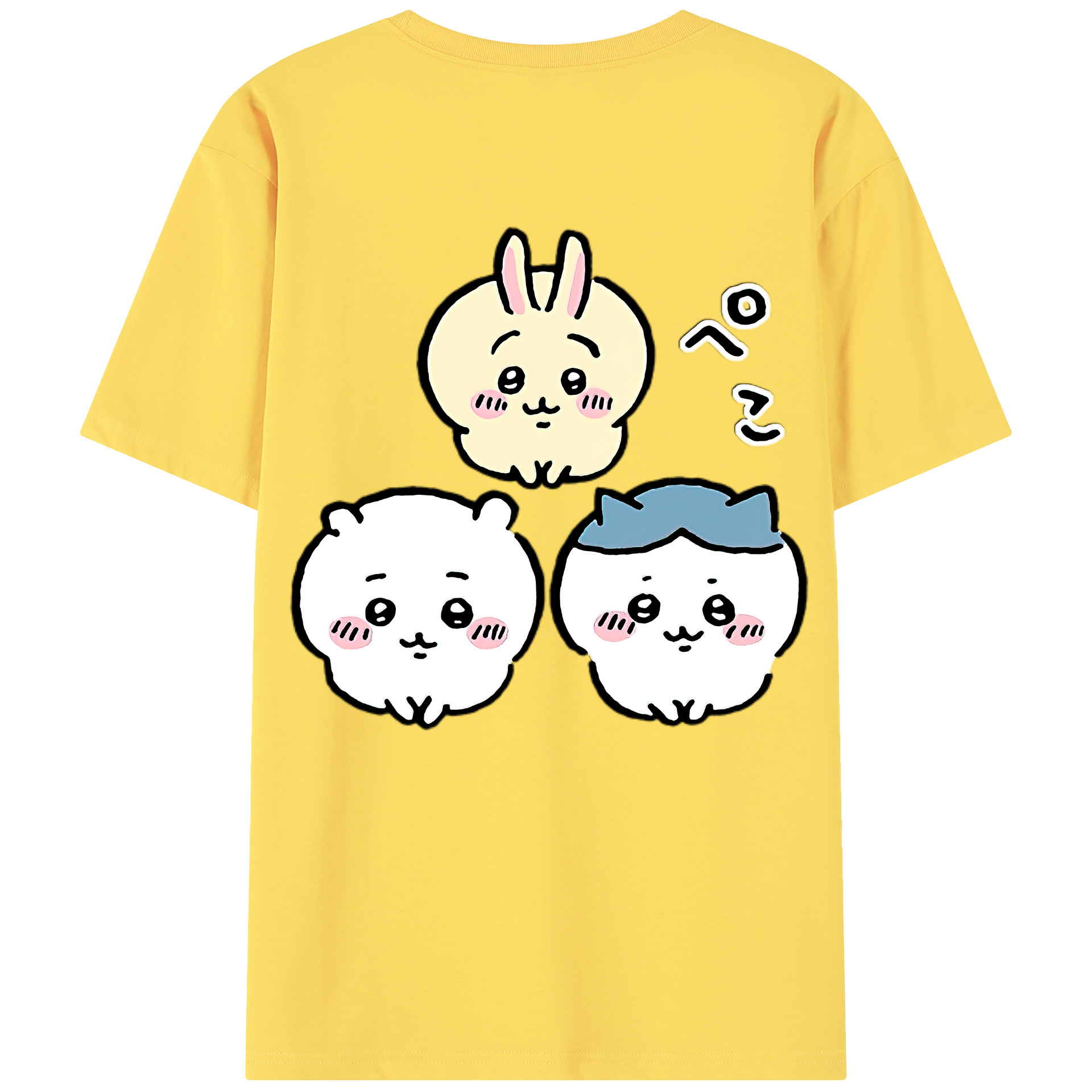 （画像用） ちいかわ うさぎ Chii-kawa usagi 綿100％半袖Tシャツ（背面プリント）