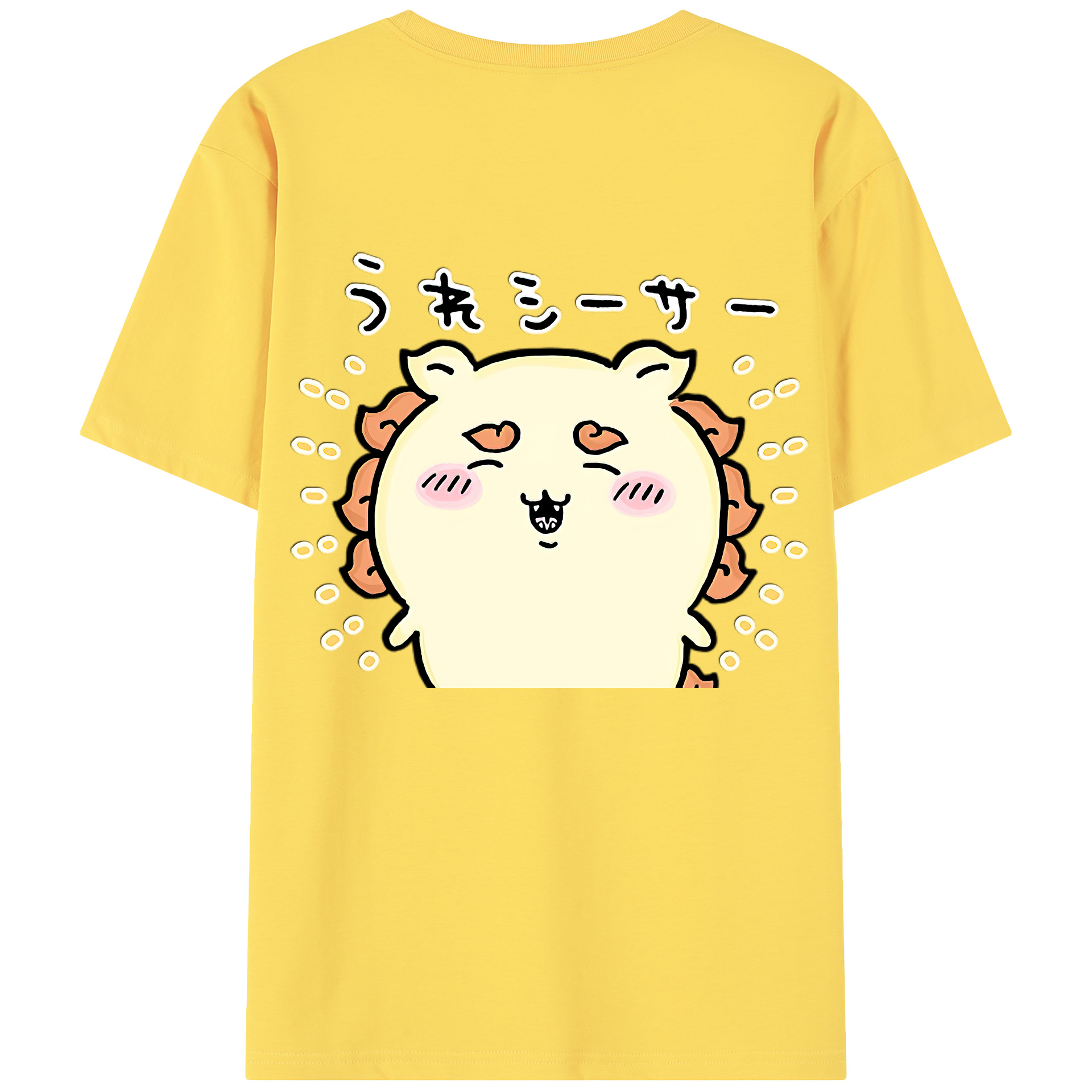 （画像用） ちいかわ シーサー Chii-kawa Shisa 綿100％半袖Tシャツ（背面プリント）